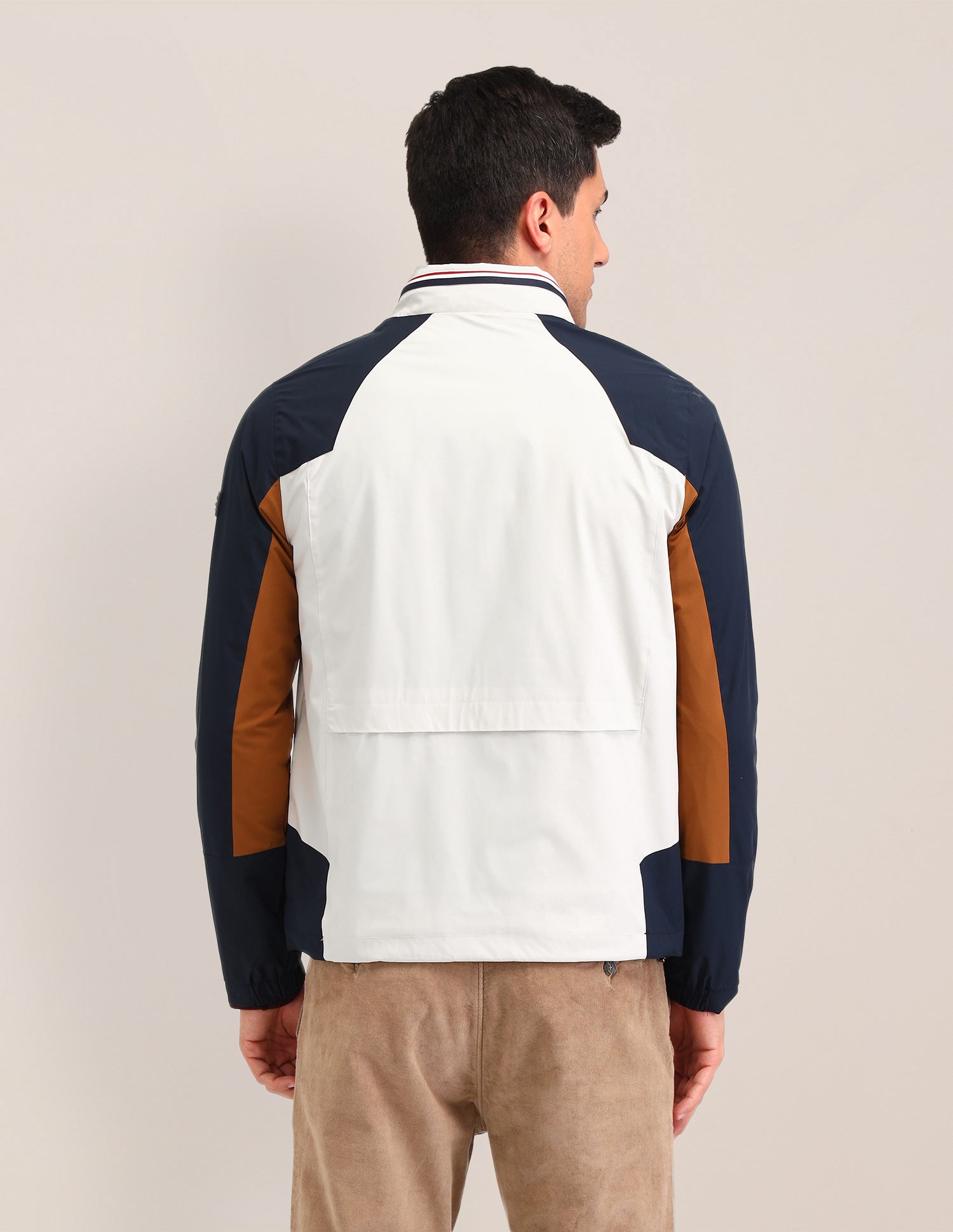 Colour blocked Regular Fit Jacket Ecru - U.S. POLO ASSN. | Large