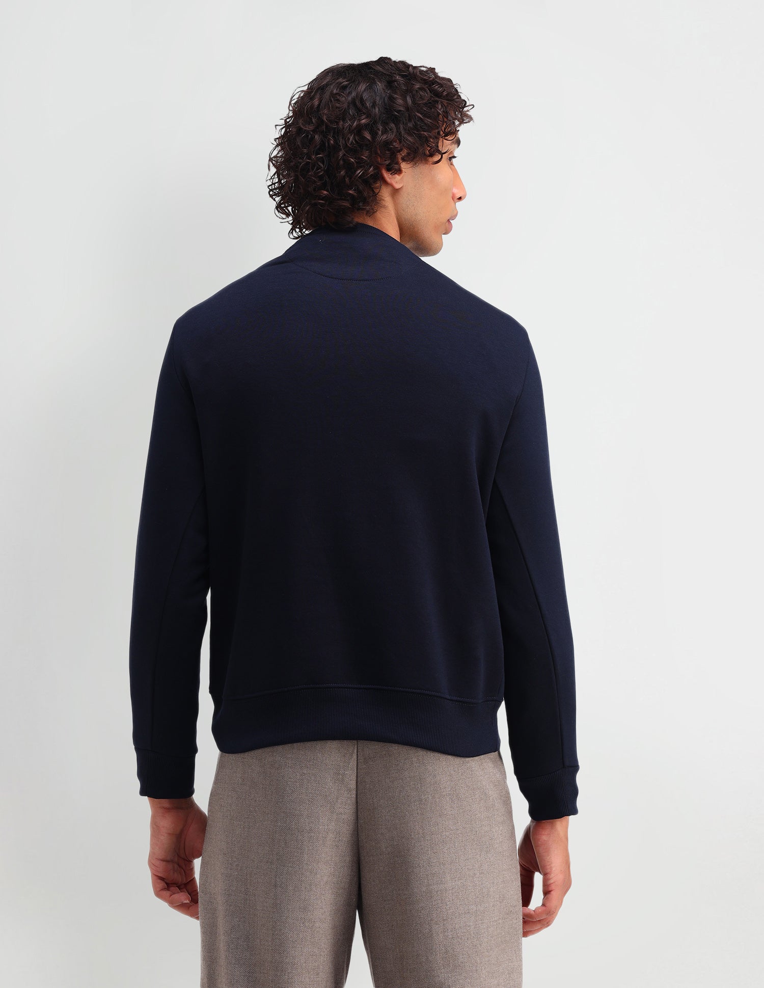 Graphic Printed Muscle Fit Sweatshirt Navy - U.S. Polo Assn. India | Large