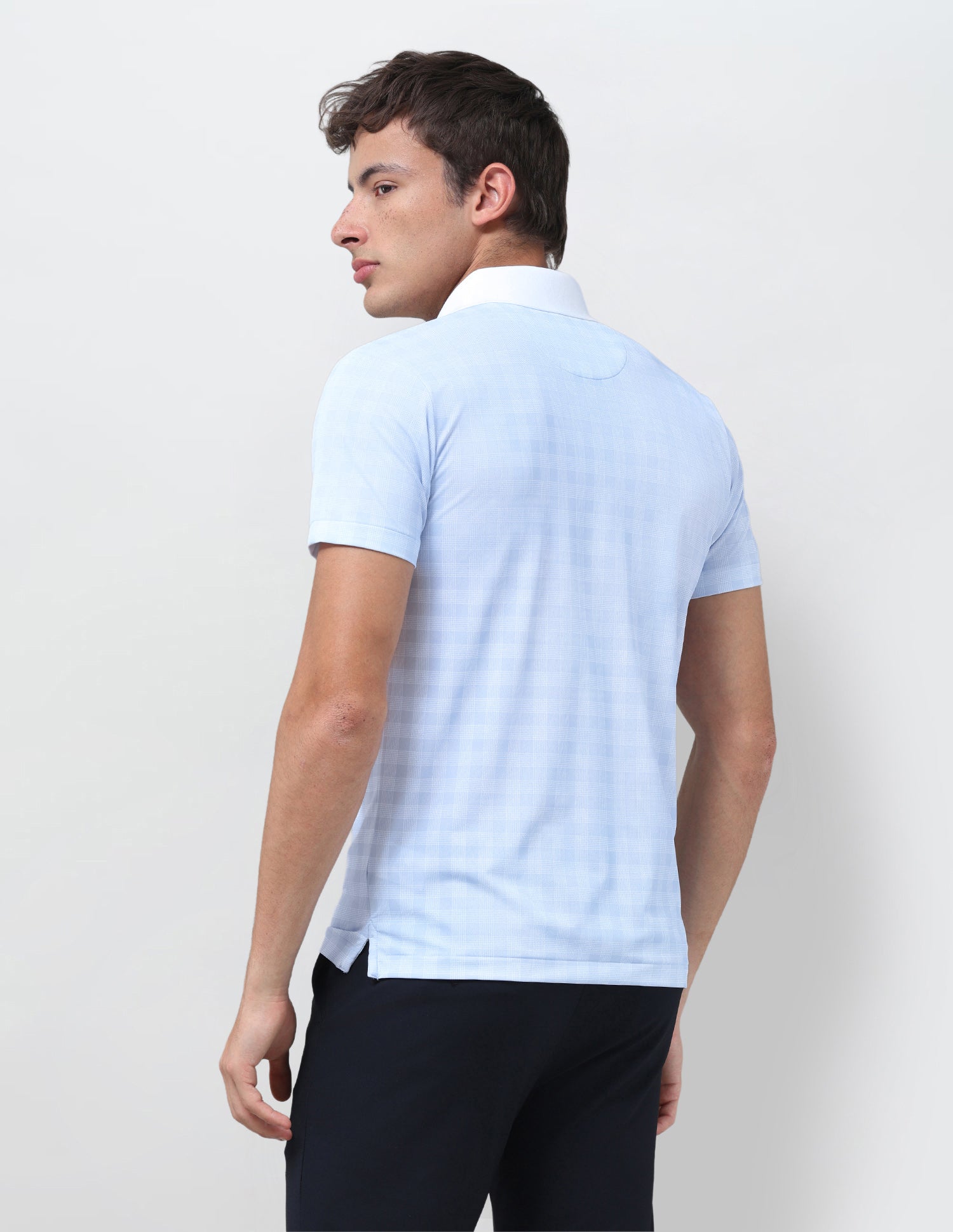 Checked Slim Fit Polo Shirt Light Blue - U.S. Polo Assn. India | Large