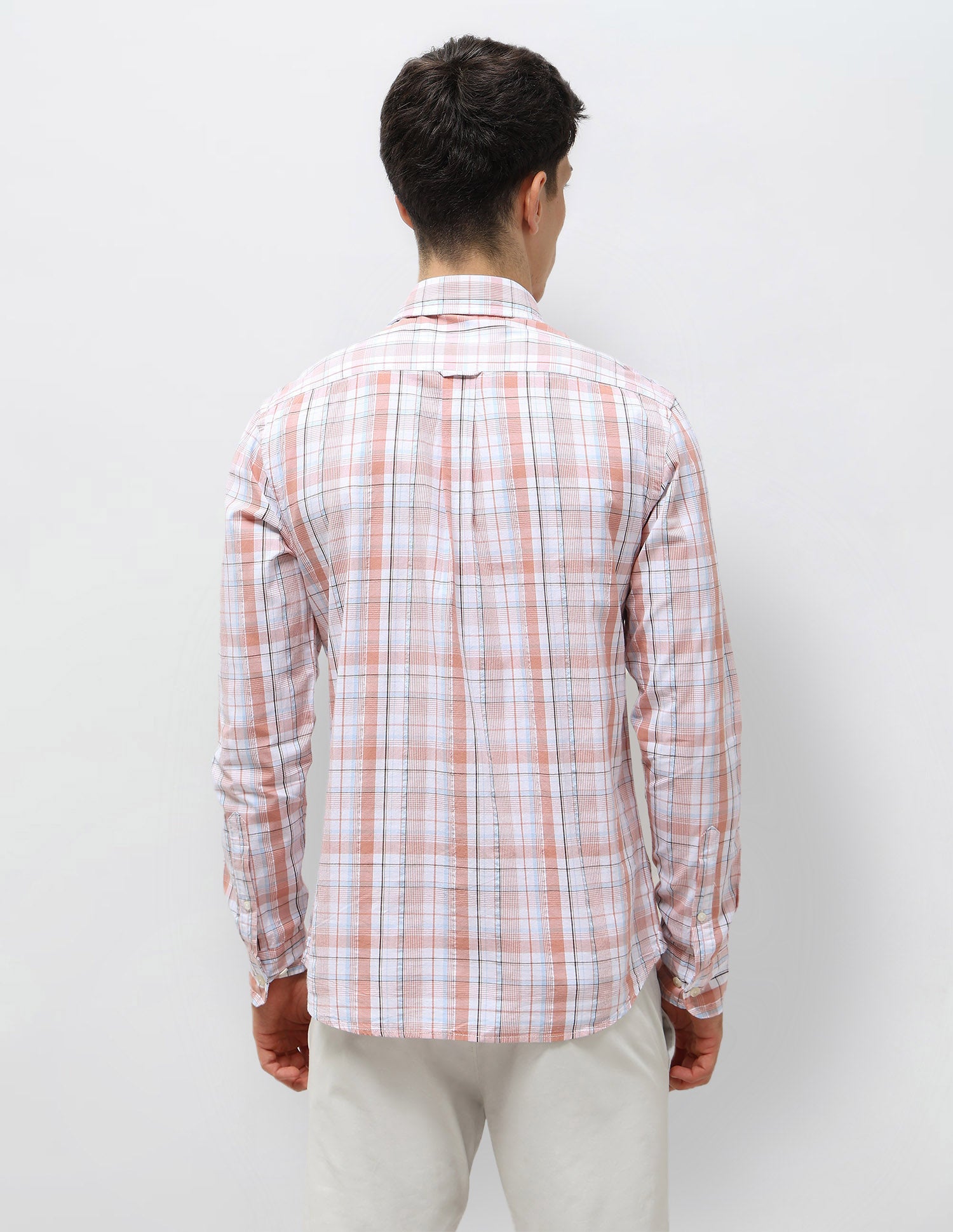 Tartan Checked Seersucker Shirt Rust - U.S. Polo Assn. India | Large