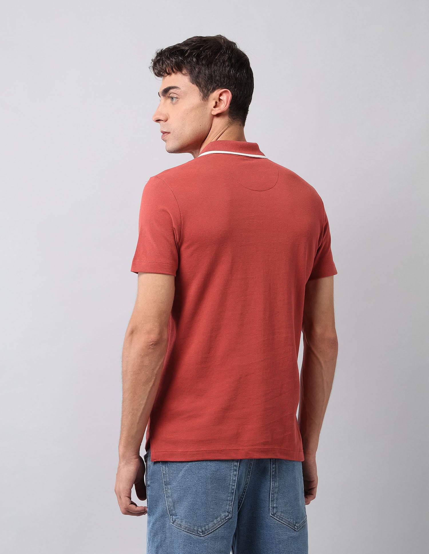 Pure Cotton Muscle Fit Polo Shirt Red - U.S. Polo Assn. India | Large