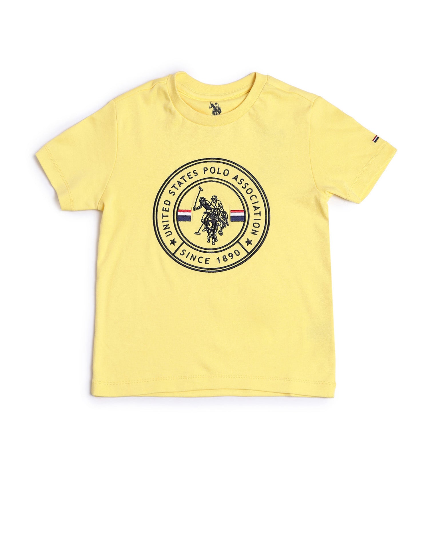 Boys Brand Printed Regular Fit T-Shirt Light Yellow - U.S. POLO ASSN. | Large