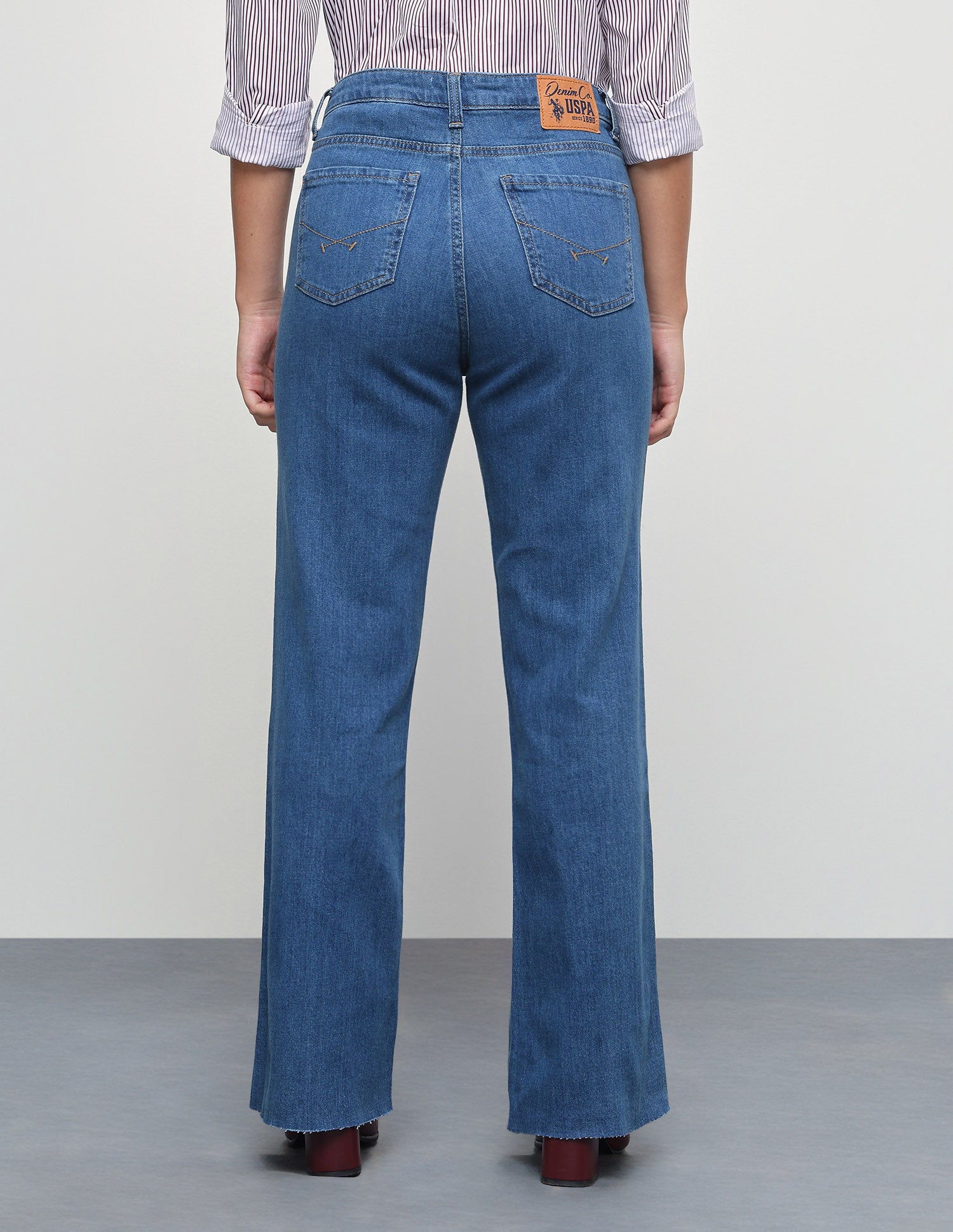 High Rise Flared Fit Jeans Blue - U.S. Polo Assn. India | Large