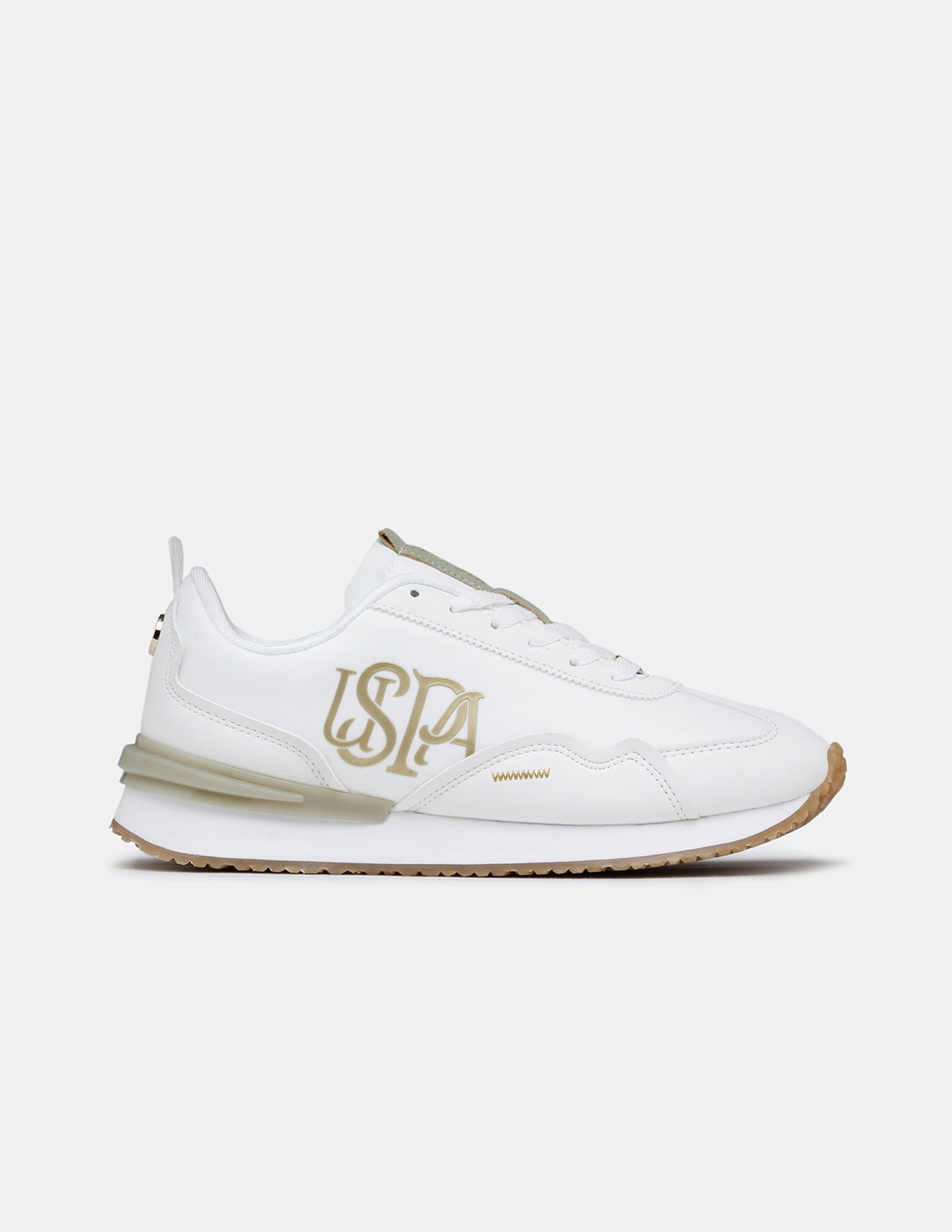 Women Esme Round Toe Lace Ups Sneakers Off White - U.S. Polo Assn. India | Large
