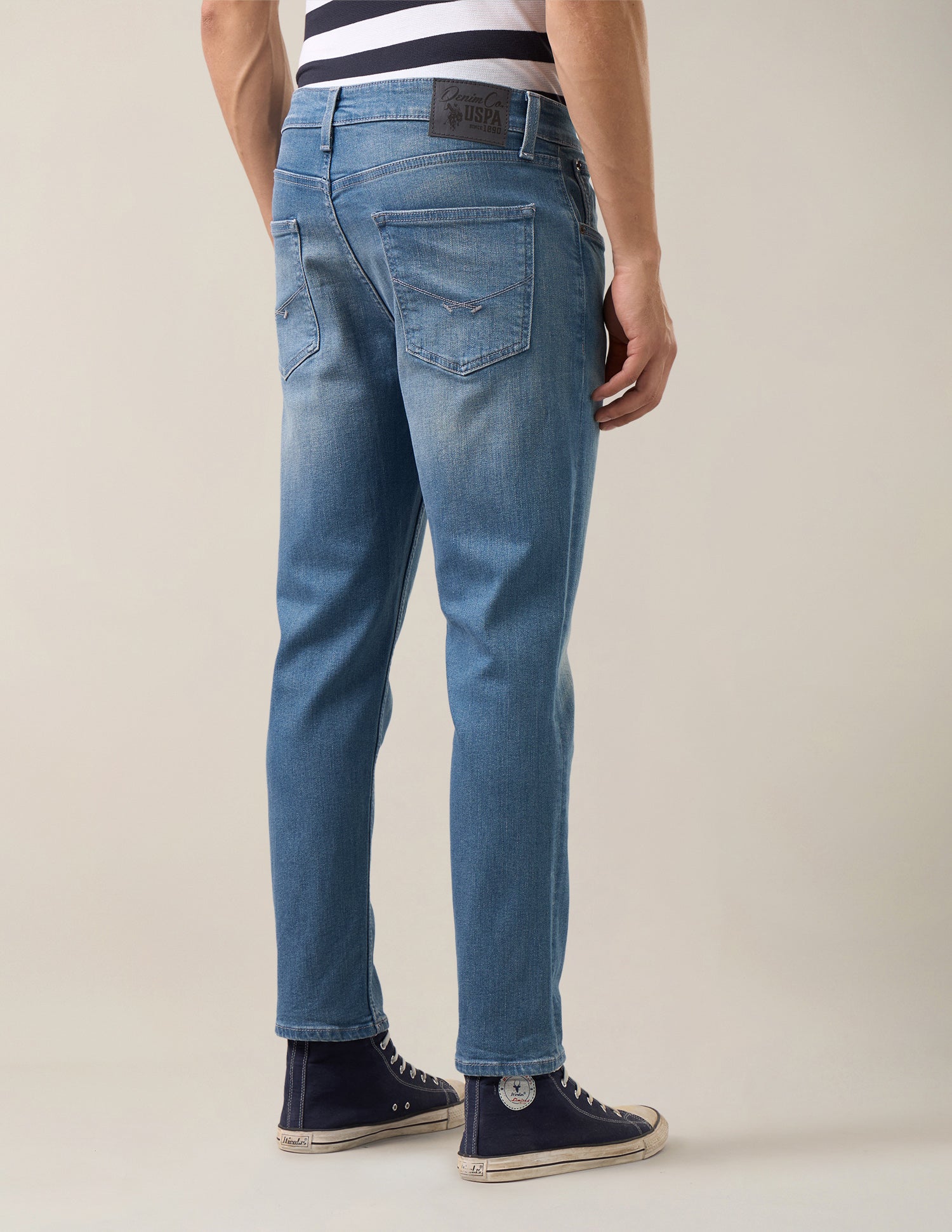 Cole Comfort Cropped Fit Blue Jeans Light Blue - U.S. Polo Assn. India | Large