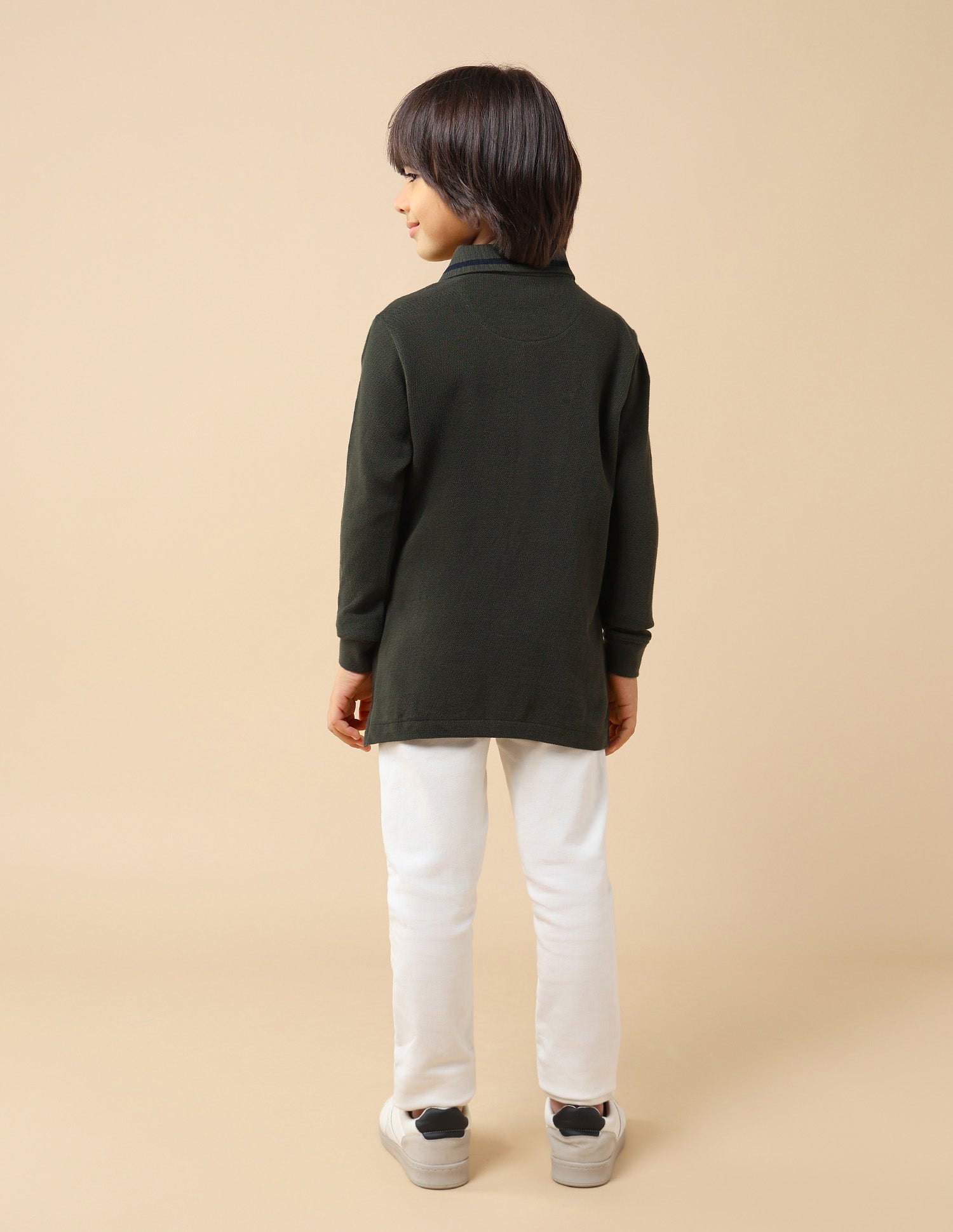 Boys Brand Printed Regular Fit Polo Shirt Olive - U.S. POLO ASSN. | Large