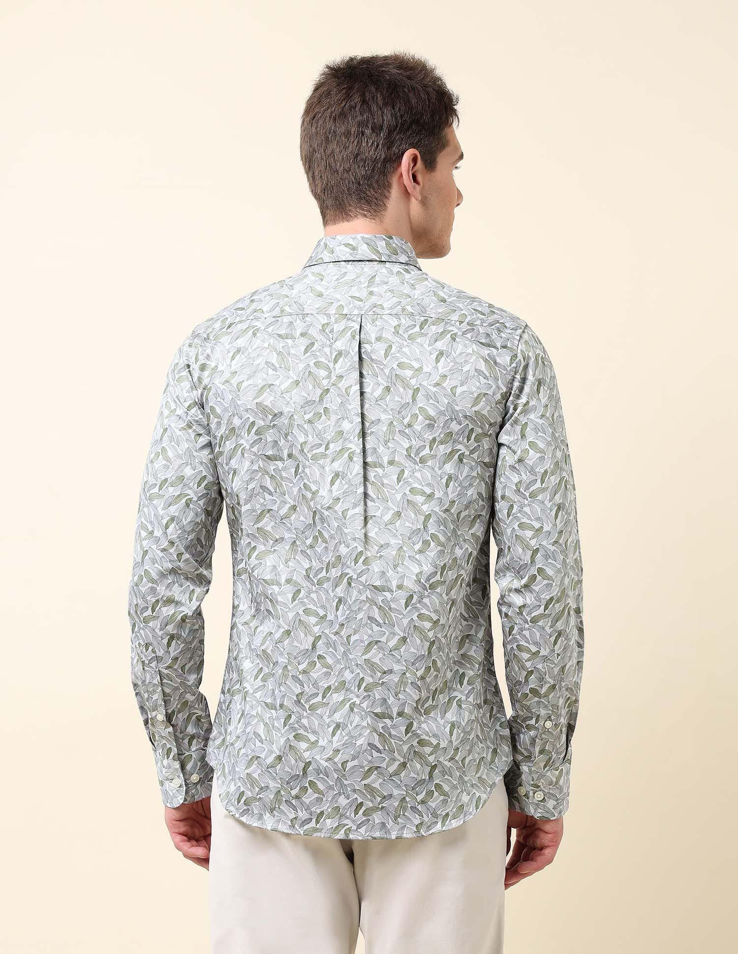 Tropical Printed Satin Shirt Grey - U.S. Polo Assn. India | Large