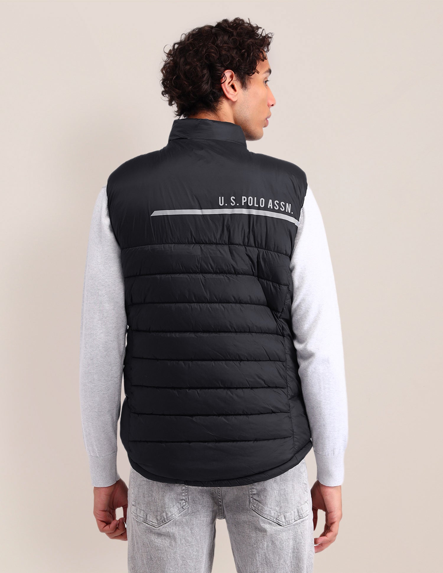 Solid Regular Fit Puffer Jacket Black - U.S. POLO ASSN. | Large