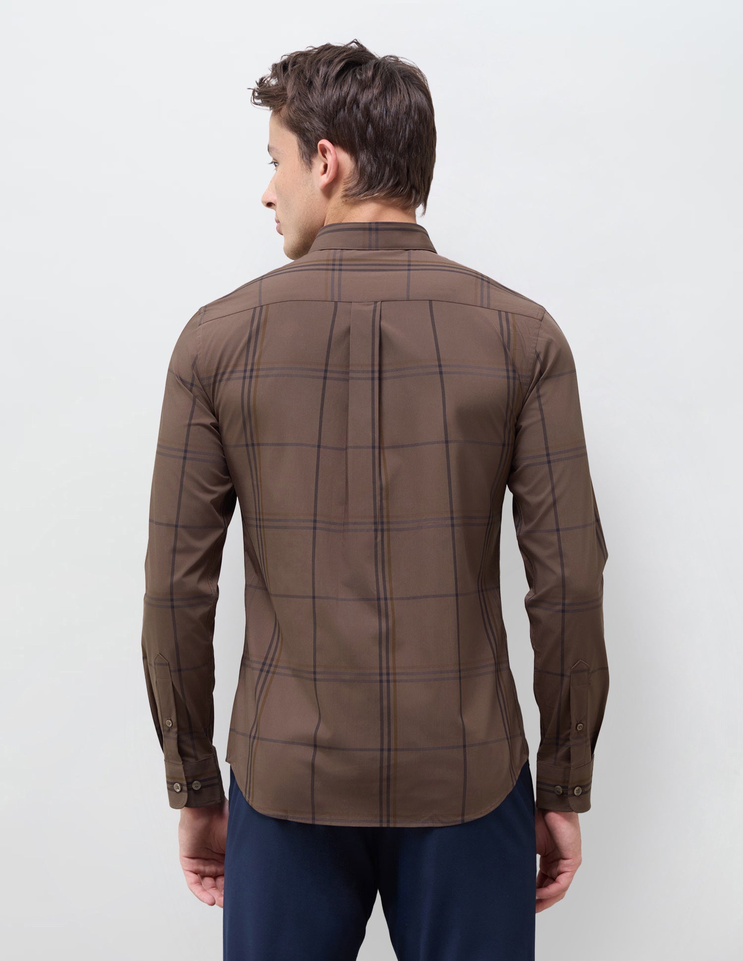 Windowpane Checked Regular Fit Shirt Brown - U.S. Polo Assn. India | Large