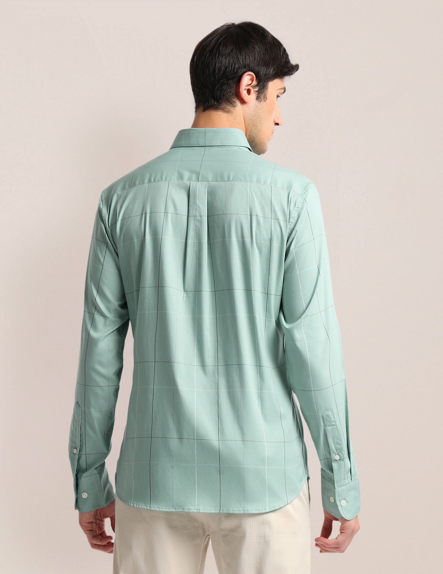 Windowpane Check Tailored Fit Shirt Green - U.S. Polo Assn. India | Large