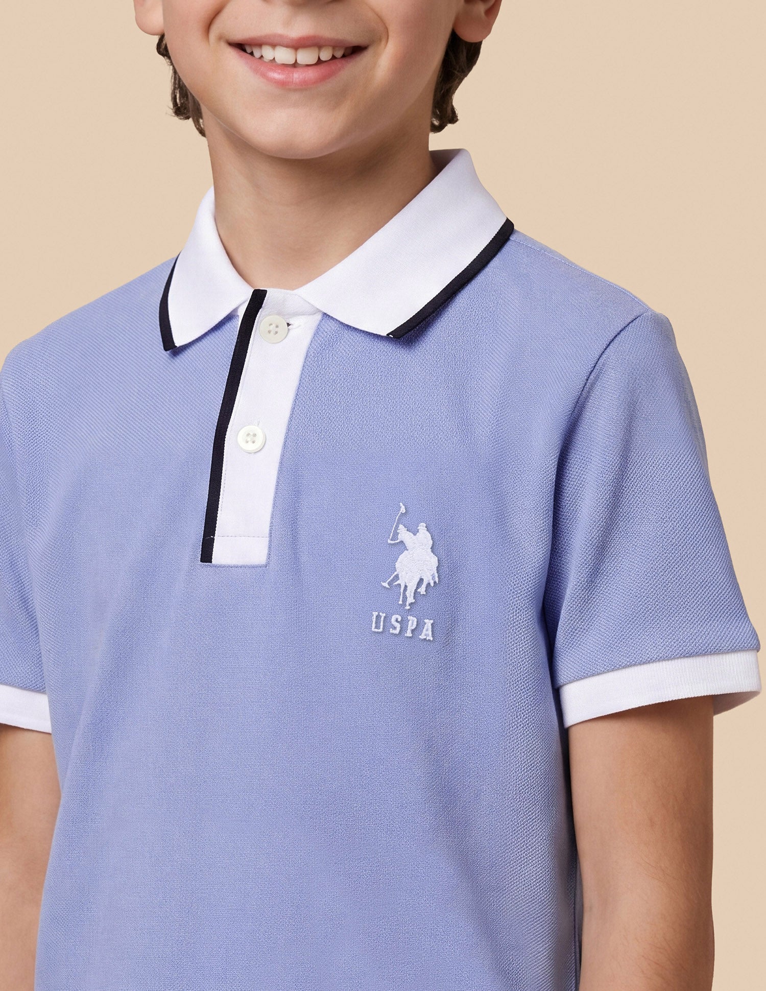 Solid Regular Fit Polo Shirt Blue - U.S. Polo Assn. India | Large