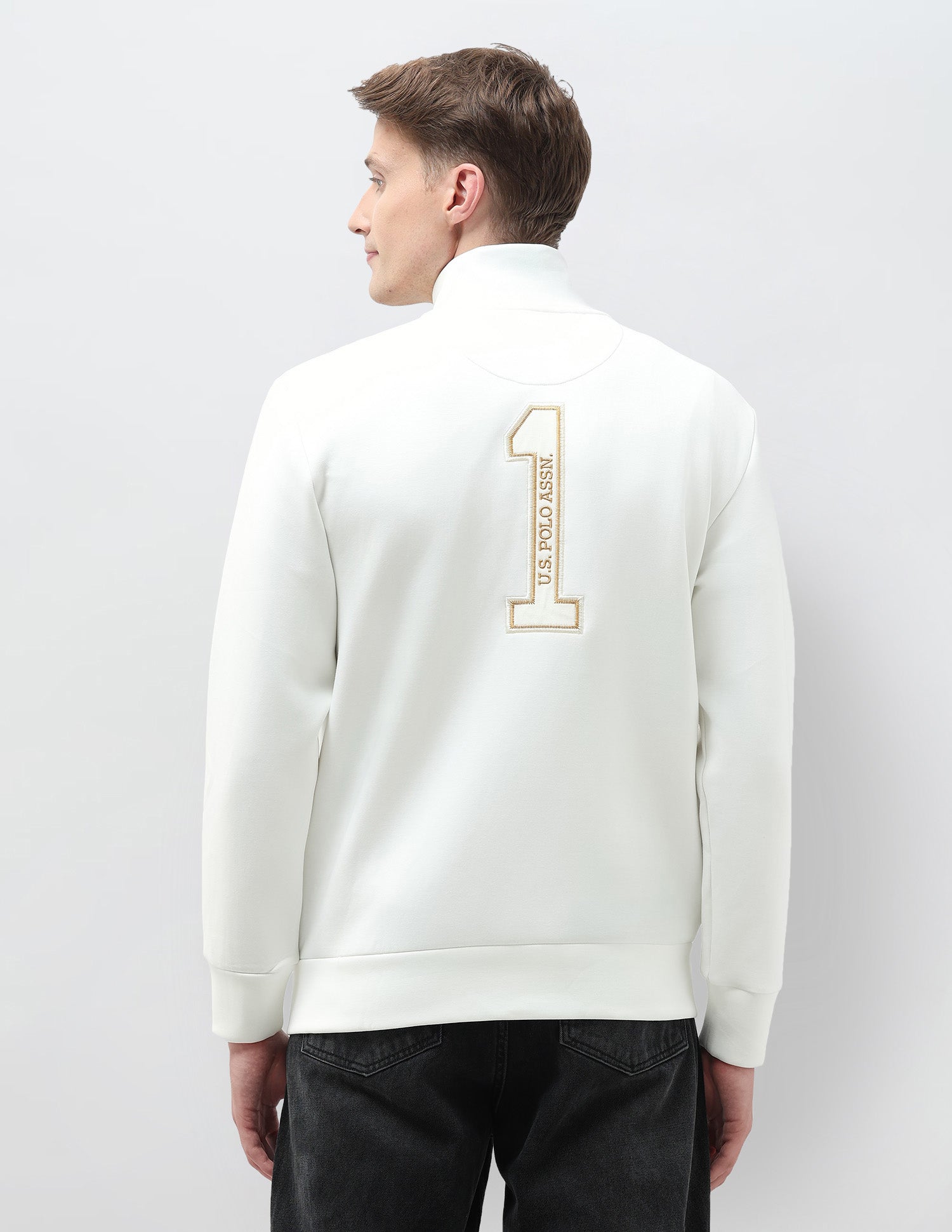 Numeric Brand Embroidered Sweatshirt Off White - U.S. POLO ASSN. | Large