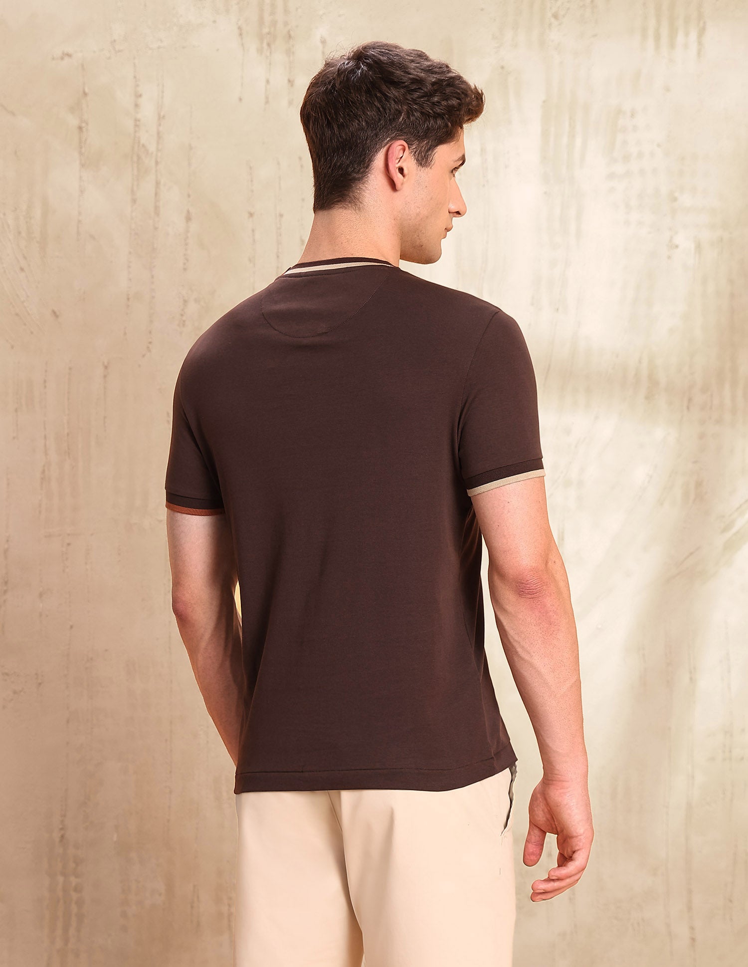 Solid Slim Fit T-Shirt Brown - U.S. POLO ASSN. | Large