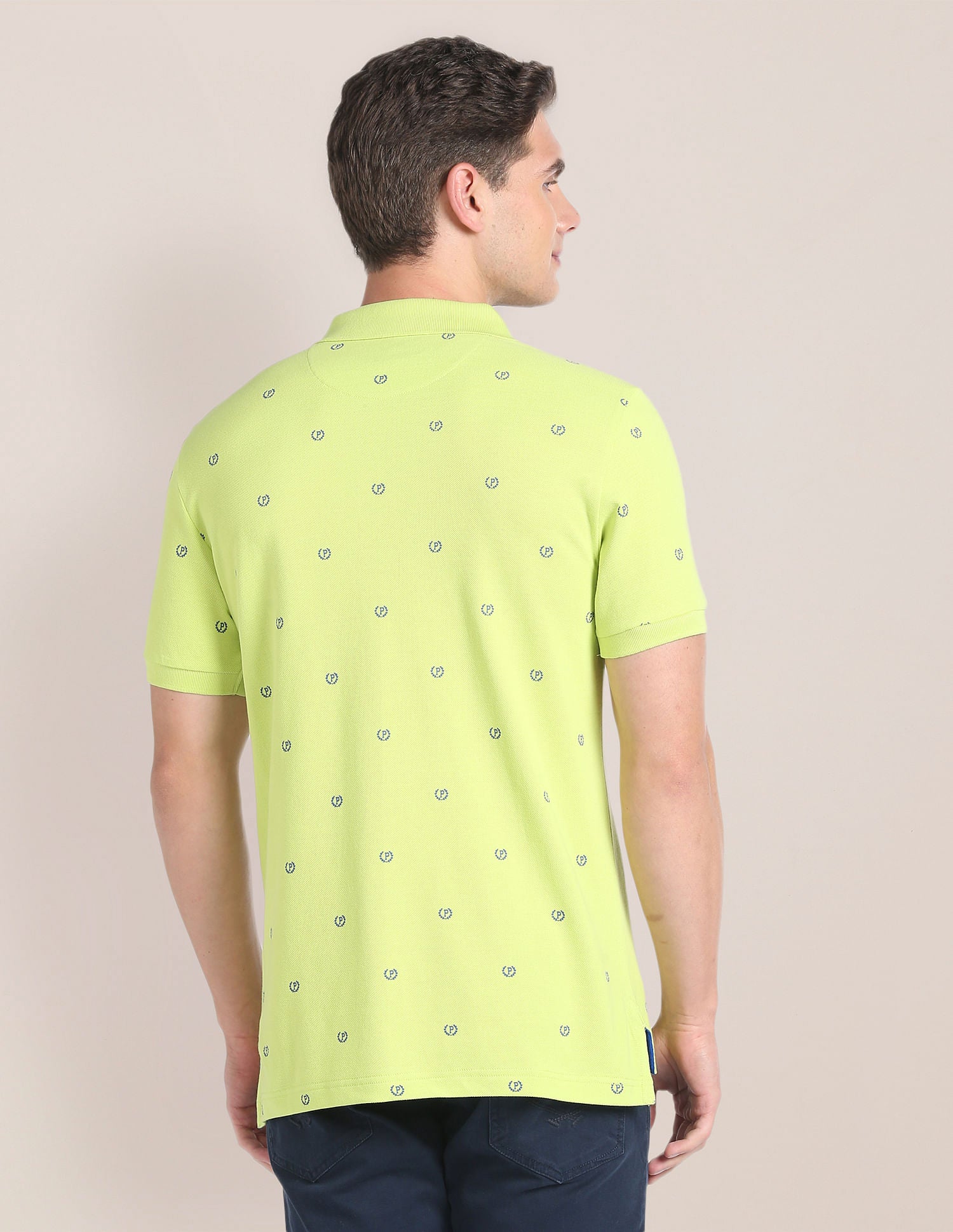 All Over Print Slim Fit Polo Shirt Light Green - U.S. Polo Assn. India | Large