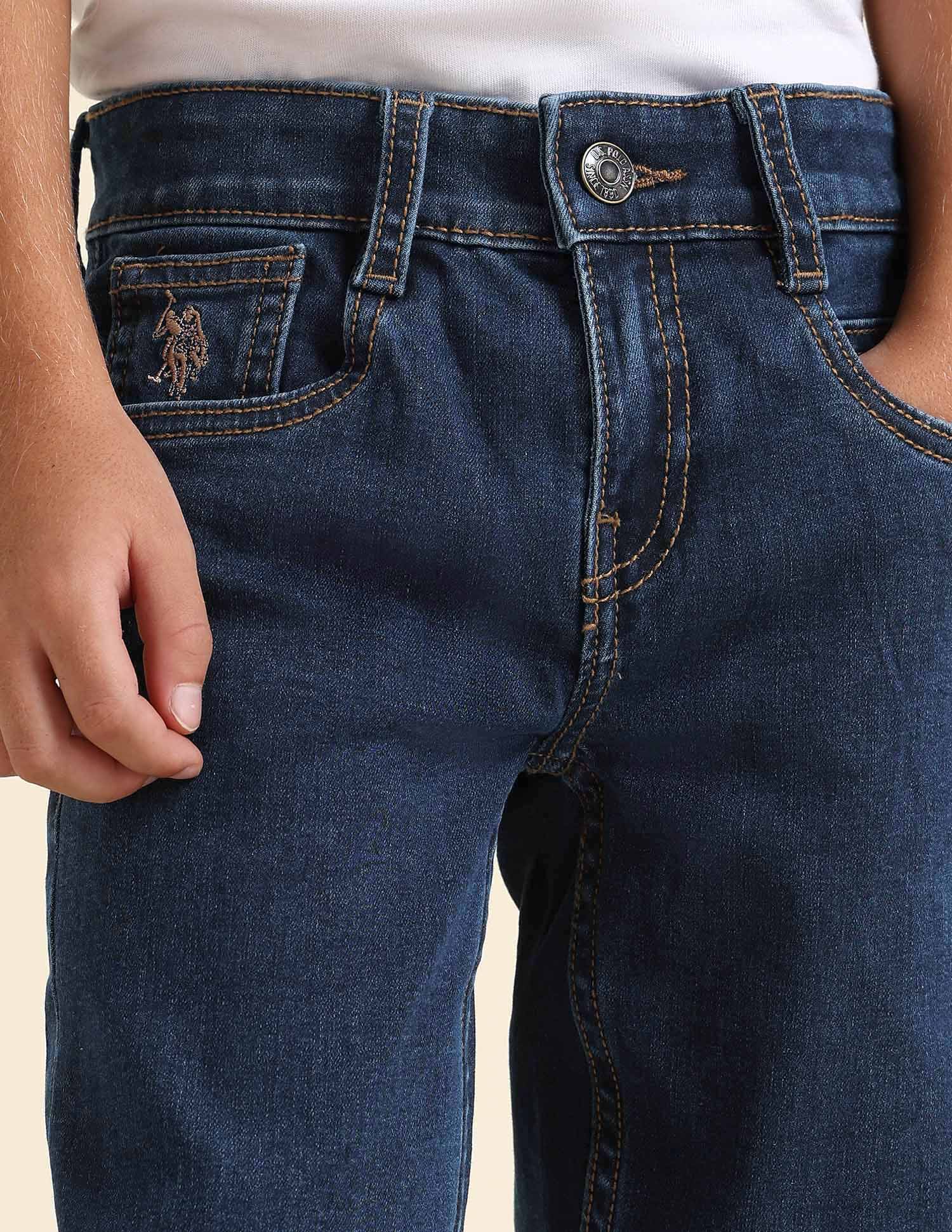 Boys Slim Fit Blue Jeans Dark Blue - U.S. POLO ASSN. | Large