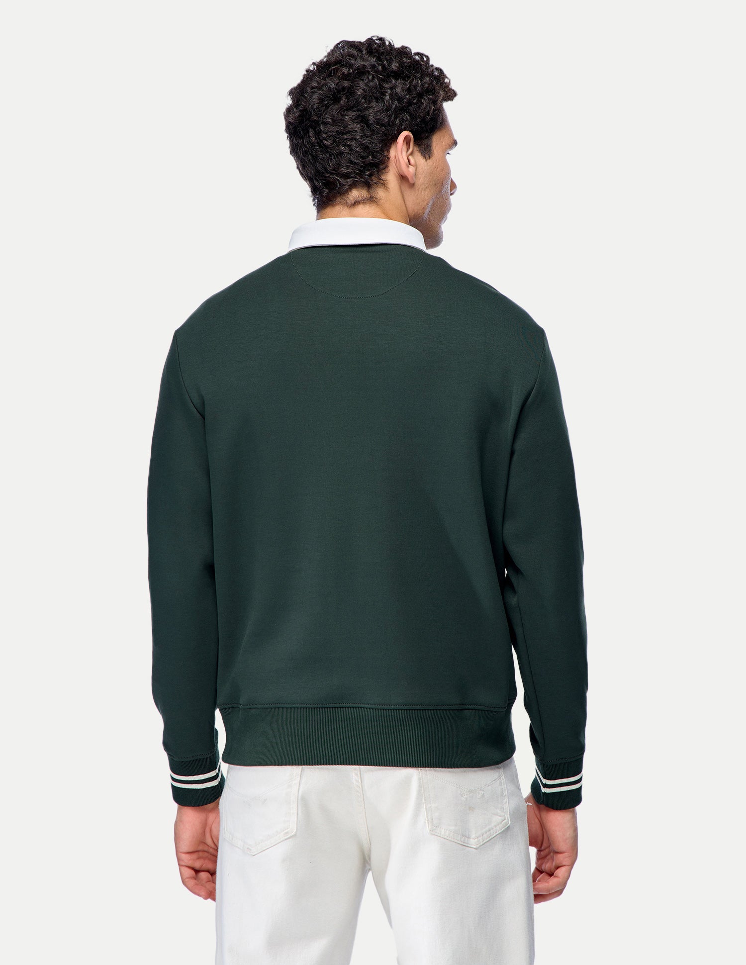 Solid Slim Fit Sweatshirt Dark Green - U.S. Polo Assn. India | Large