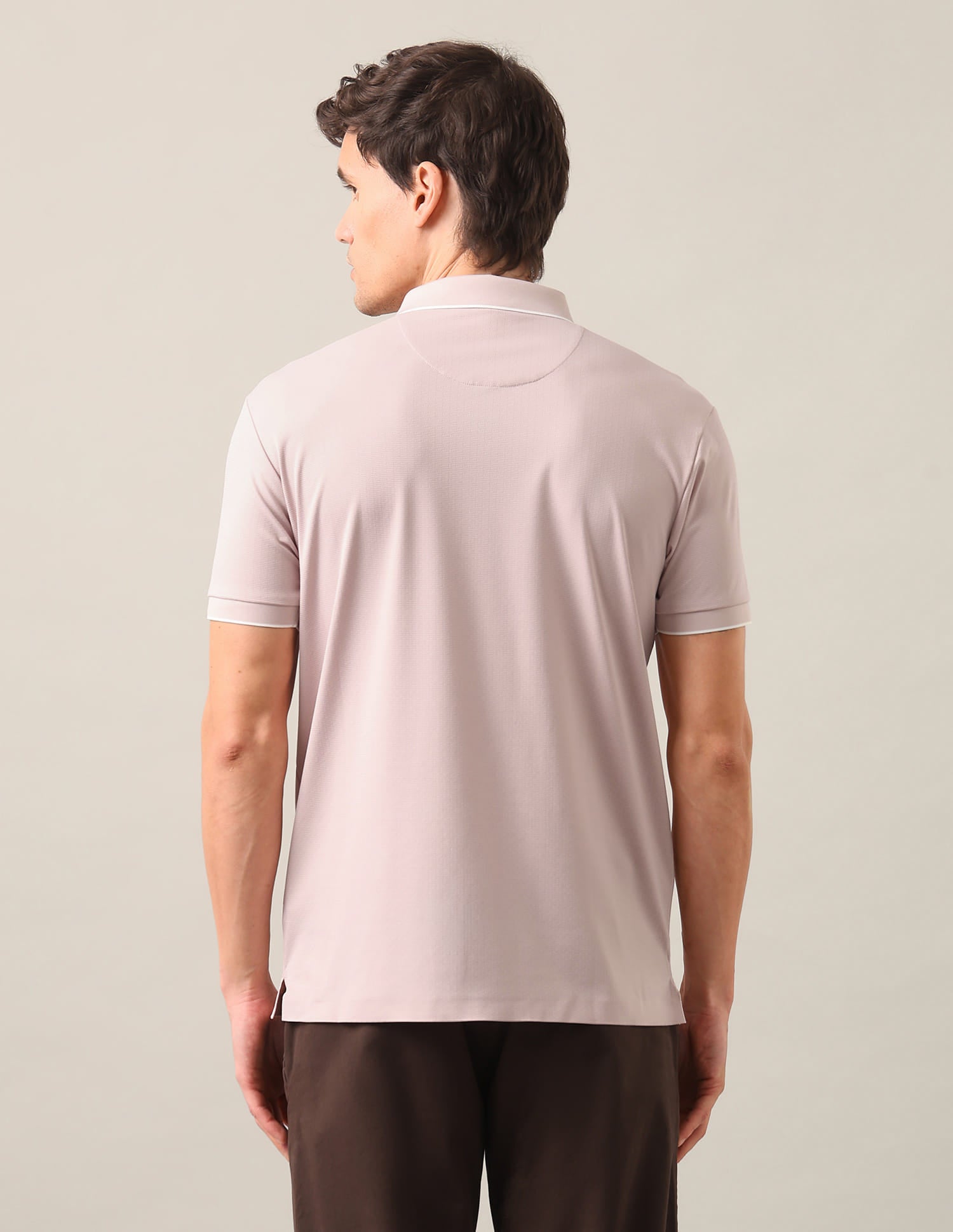 Solid Slim Fit Polo Shirt Pink - U.S. Polo Assn. India | Large