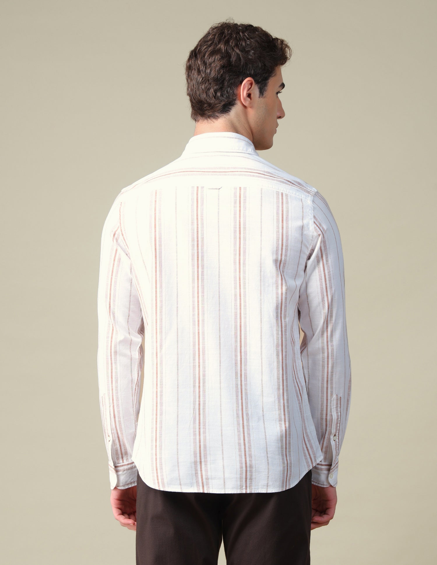 Vertical Striped Regular Fit Shirt Rust - U.S. Polo Assn. India | Large