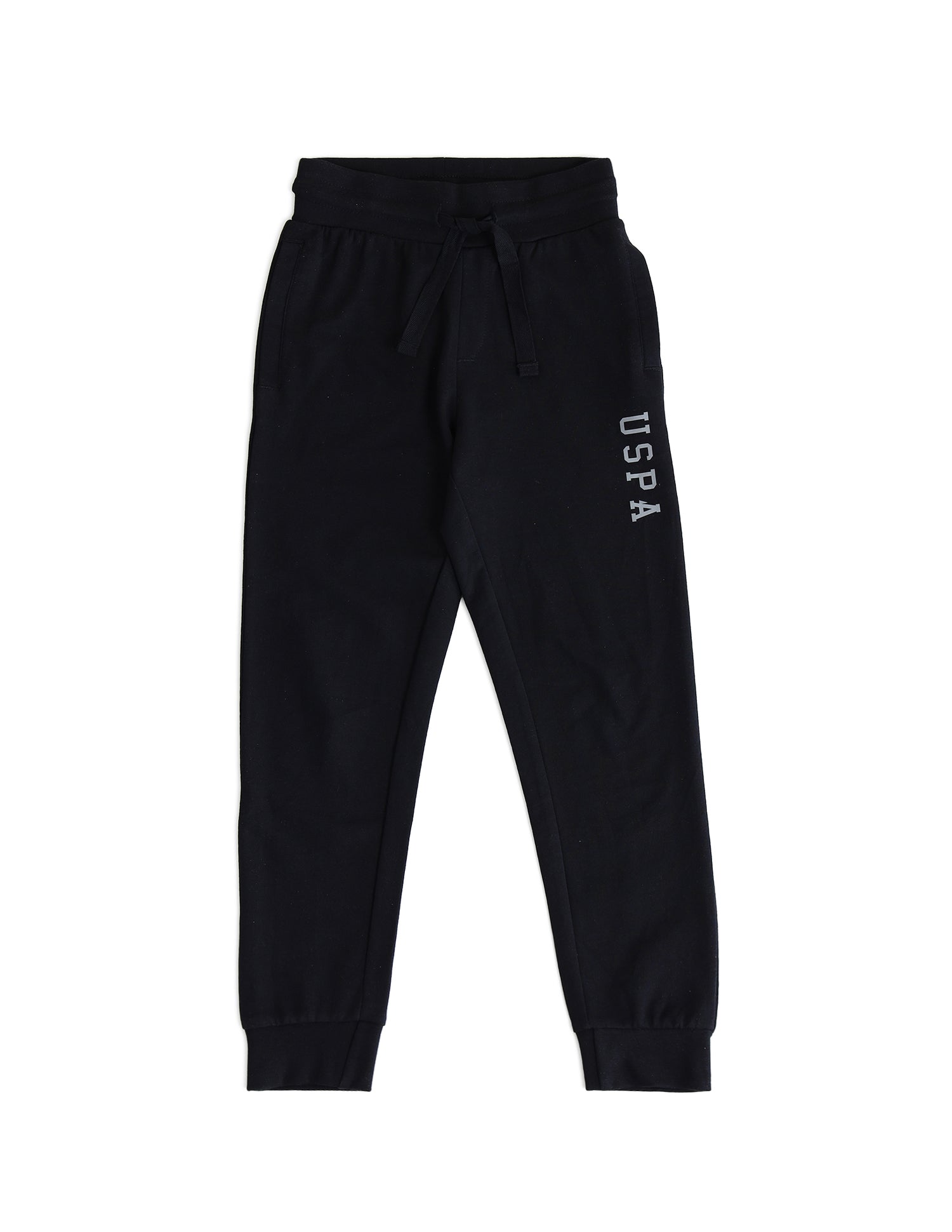 Boys Solid Regular Fit Joggers Black - U.S. POLO ASSN. | Large