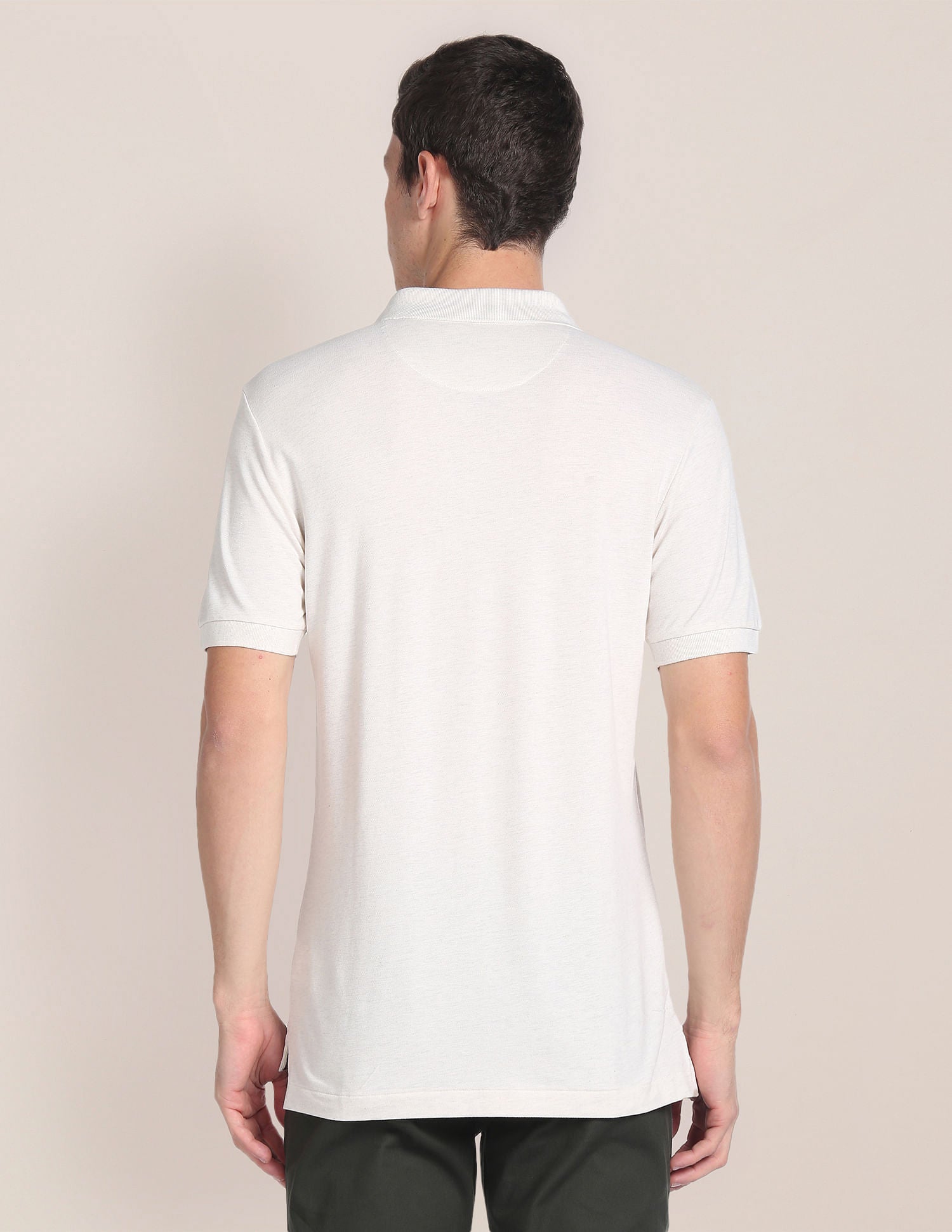 Slim Fit Solid Polo Shirt White - U.S. Polo Assn. India | Large