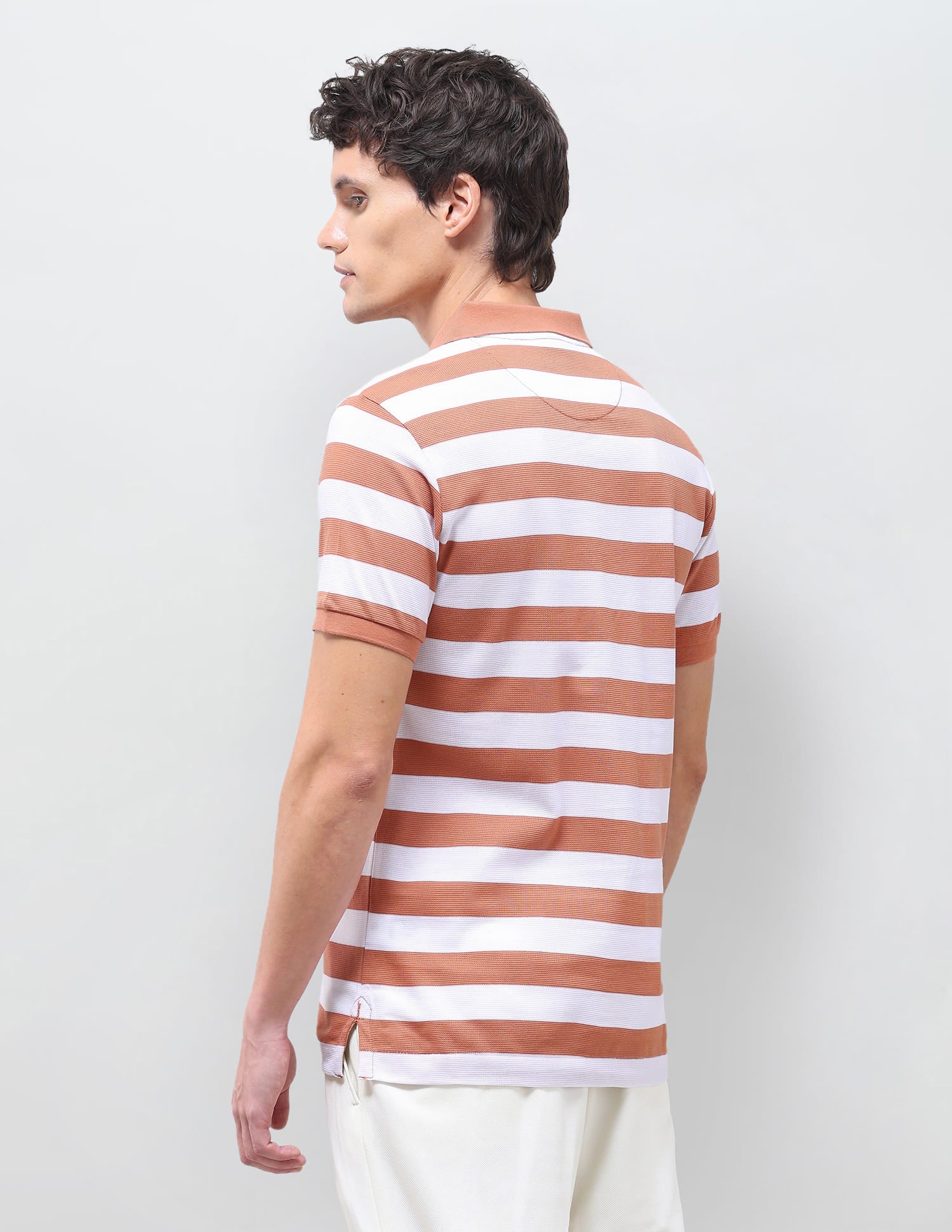 Horizontal Striped Slim Fit Polo Shirt Pink - U.S. Polo Assn. India | Large
