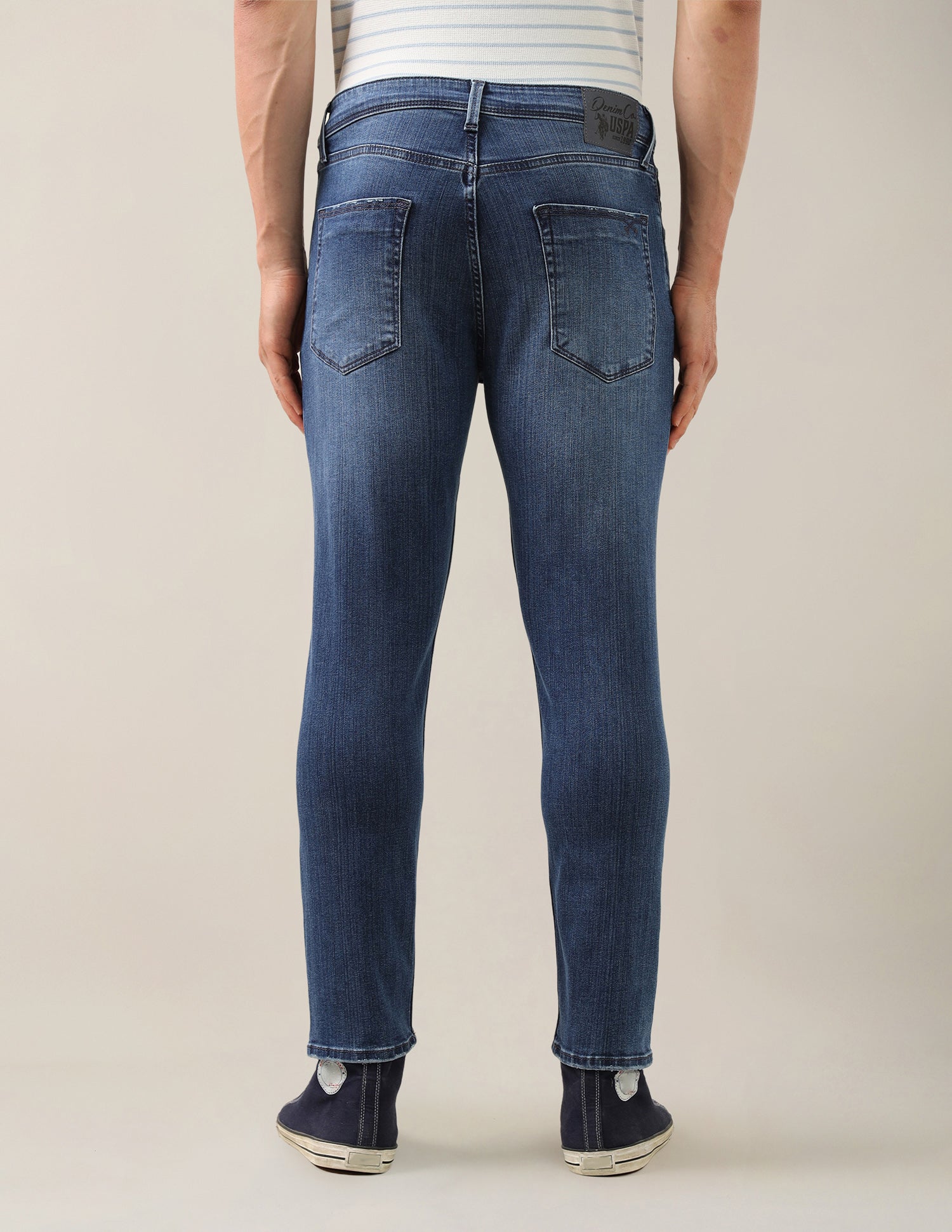 Cole Comfort Cropped Fit Blue Jeans Blue - U.S. Polo Assn. India | Large