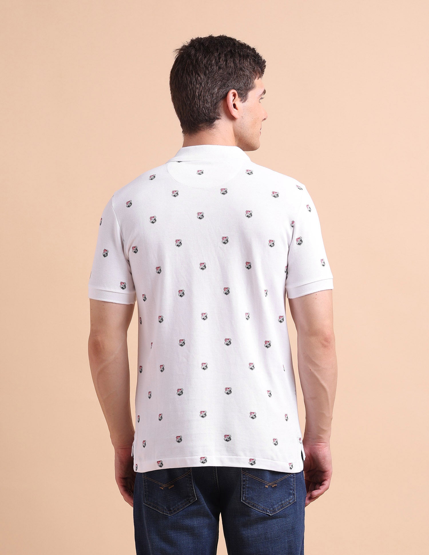 Shield Print Polo Shirt White - U.S. POLO ASSN. | Large