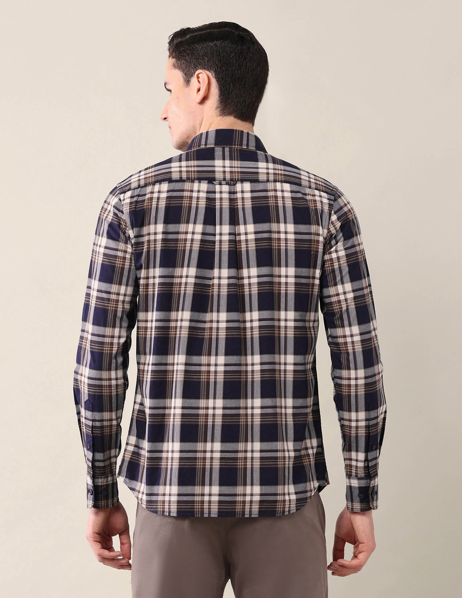 Tailored Fit Grid Tattersall Checked Shirt Navy - U.S. Polo Assn. India | Large