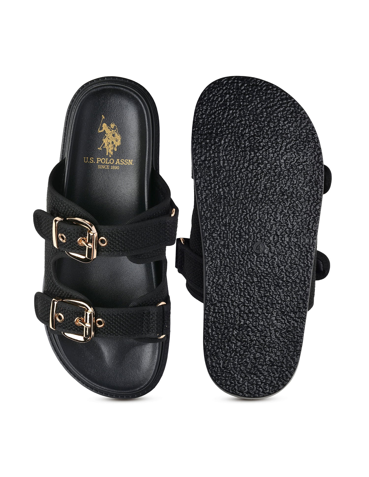 Textured Marcella Slippers Black - U.S. Polo Assn. India | Large