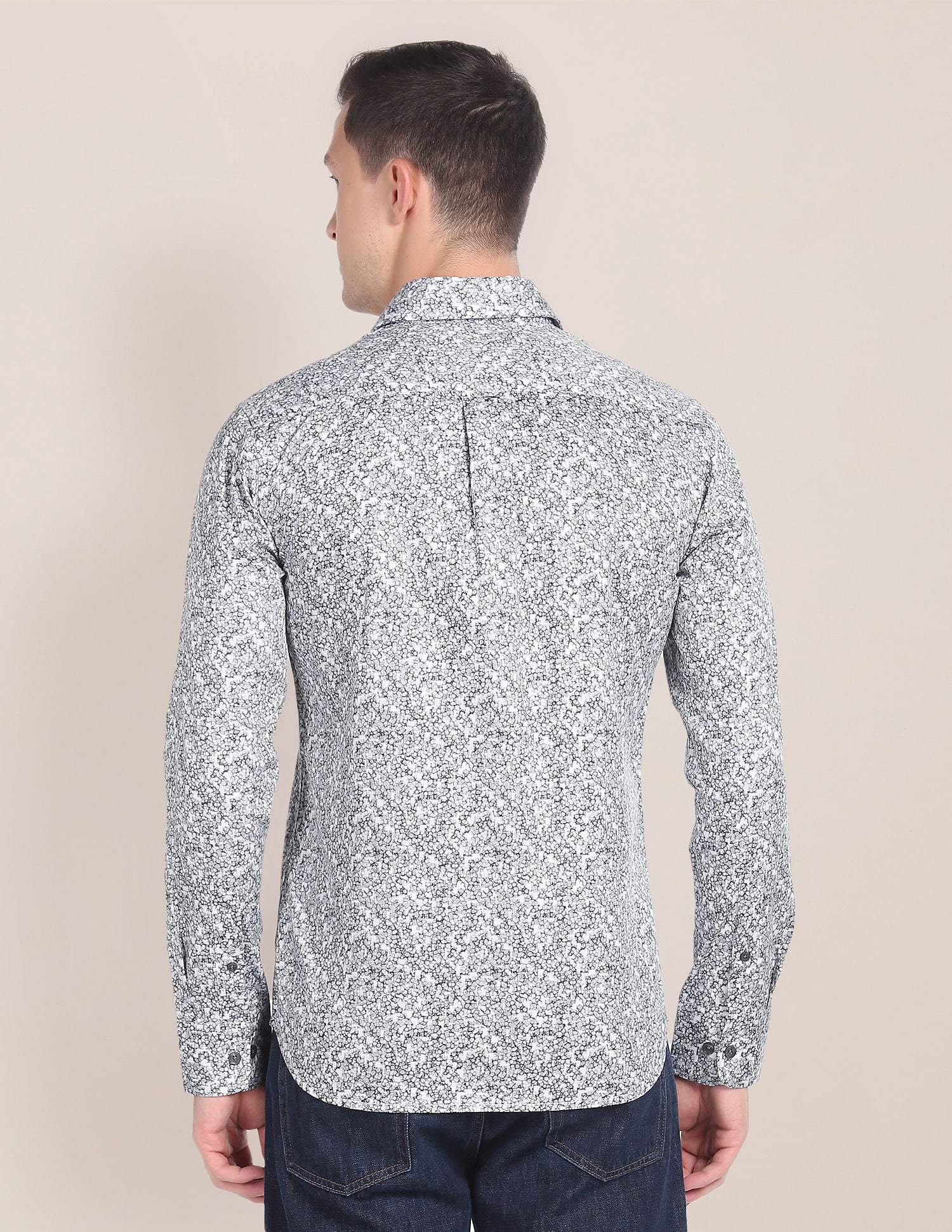 Abstract Print Twill Shirt Grey - U.S. Polo Assn. India | Large