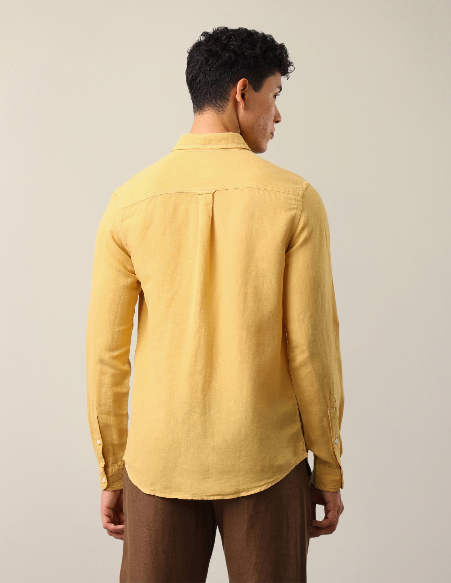 Solid Regular Fit Shirt Yellow - U.S. Polo Assn. India | Large