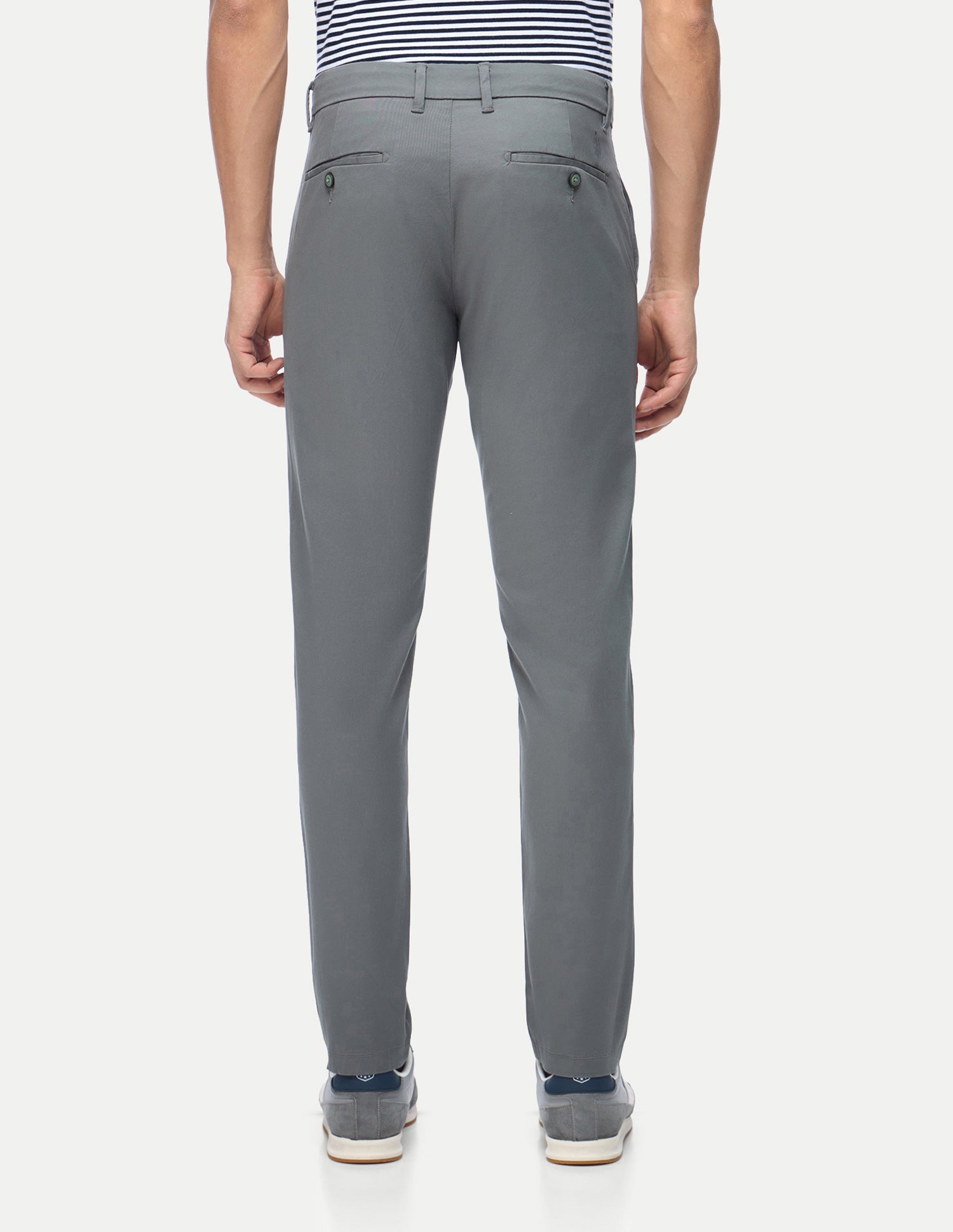 Austin Trim Regular Fit Twill Trousers Dark Grey - U.S. Polo Assn. India | Large