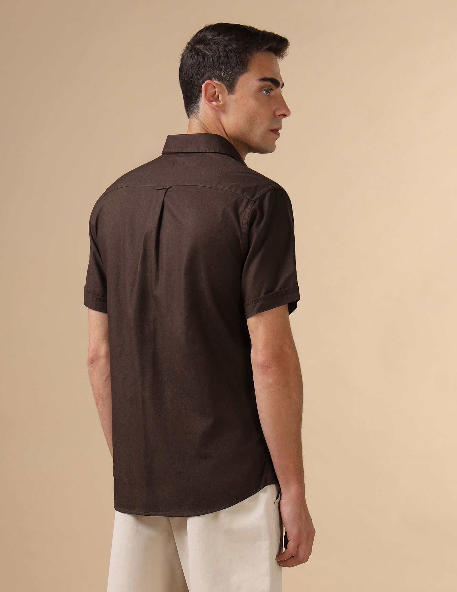 Dobby Pure Cotton Shirt Brown - U.S. POLO ASSN. | Large