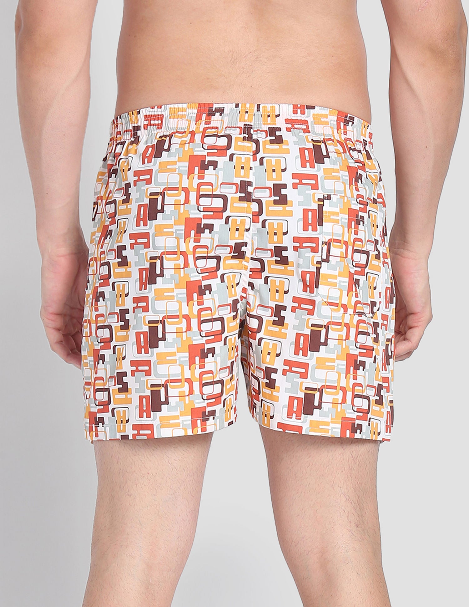 Back Pocket All Over Print IYAC Boxers - Pack Of 1 White and Rust - U.S. POLO ASSN. | Large