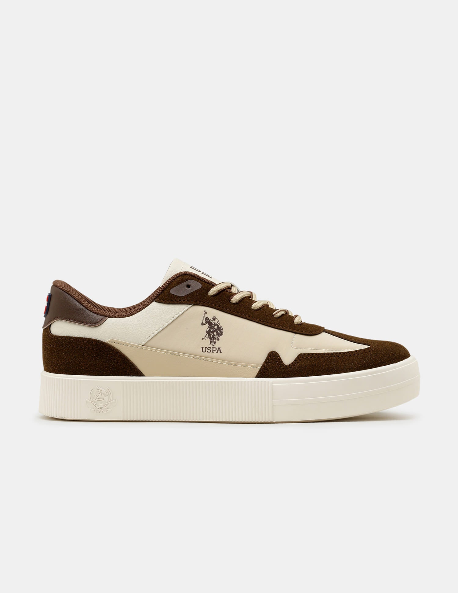 Men Colourblocked Solren Sneakers Beige - U.S. Polo Assn. India | Large
