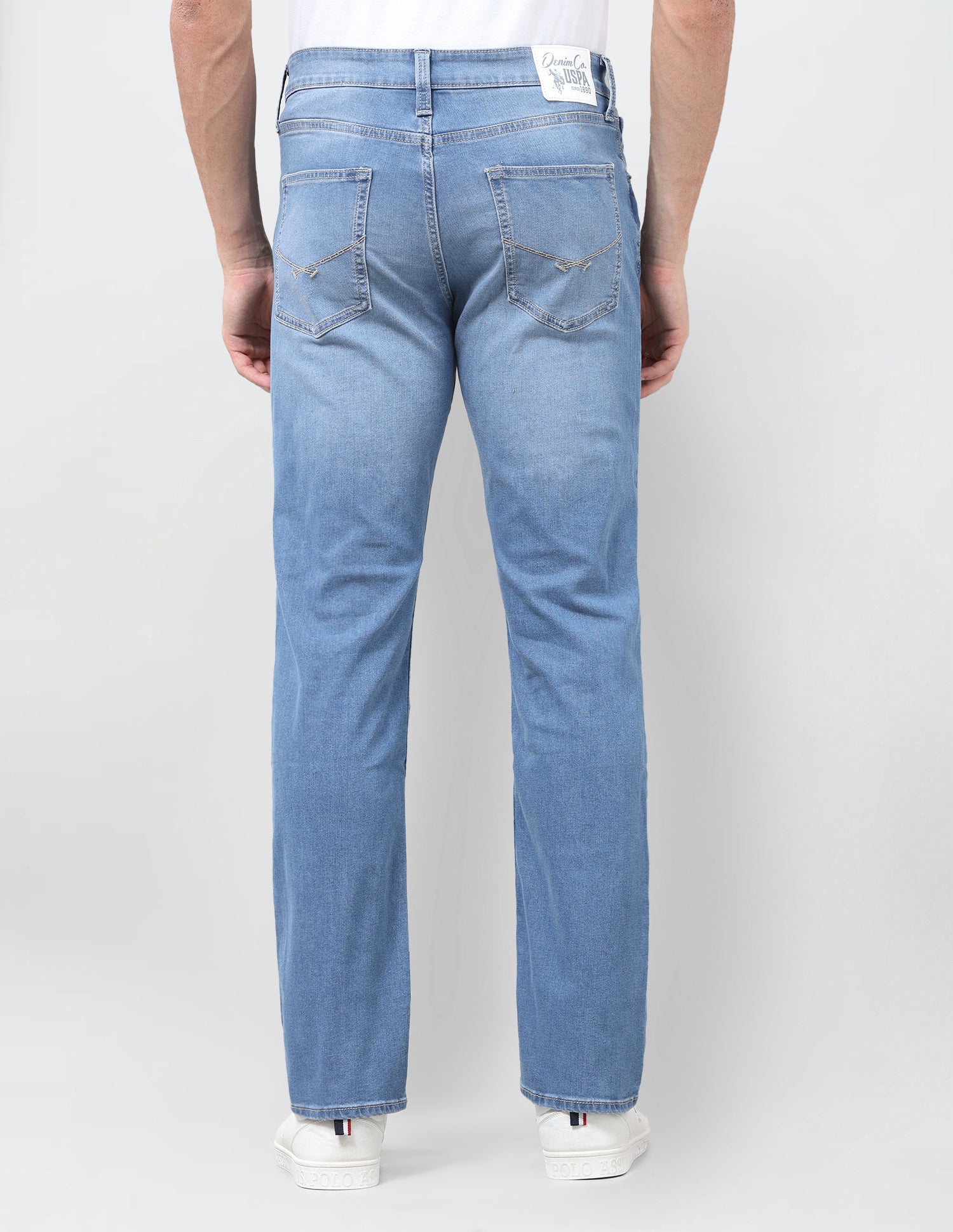 Harold Slim Straight Fit Blue Jeans Light Indigo - U.S. Polo Assn. India | Large
