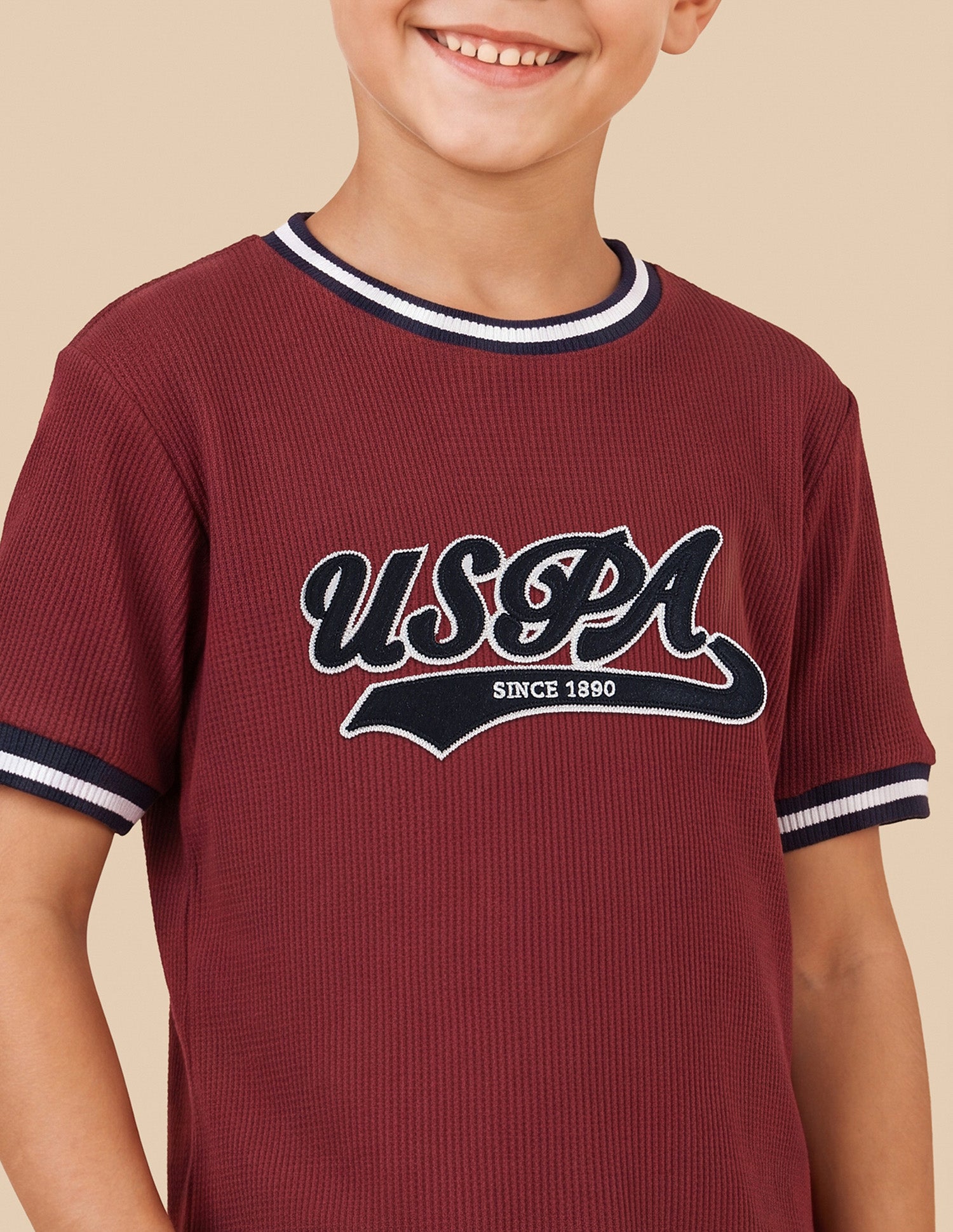 Brand Applique Regular Fit T-Shirt Dark Red - U.S. Polo Assn. India | Large