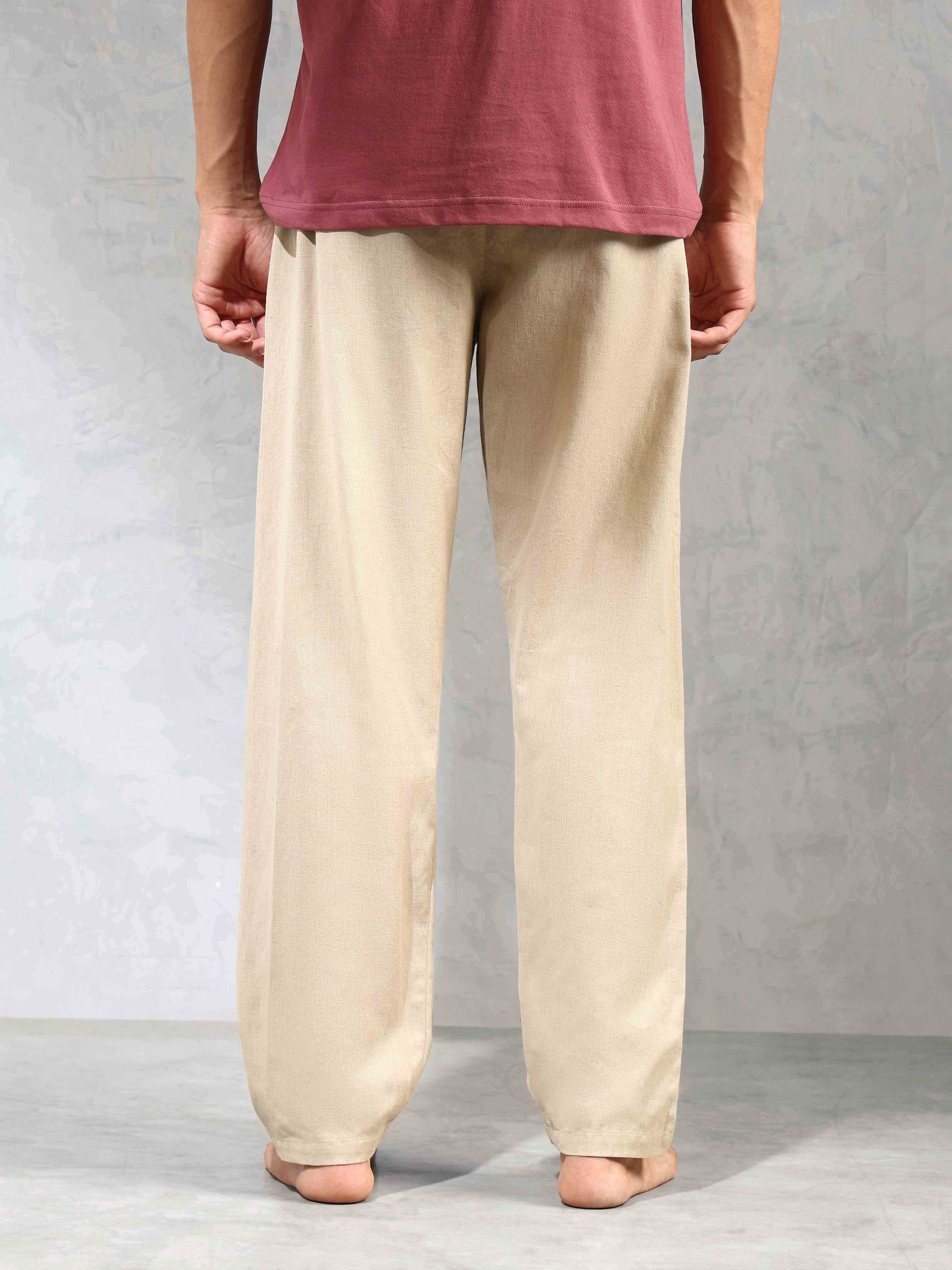Relaxed Fit Cotton Linen OELP8 Lounge Pants - Pack Of 1 Light Taupe - U.S. POLO ASSN. | Large