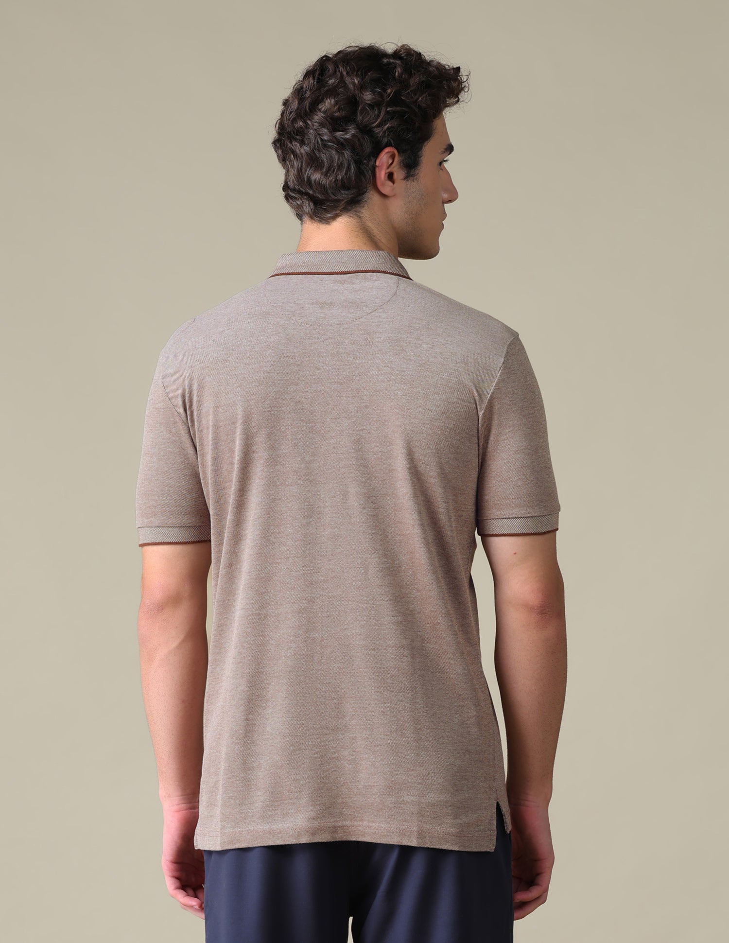 Regular Fit Heathered Polo Shirt Light Brown - U.S. Polo Assn. India | Large