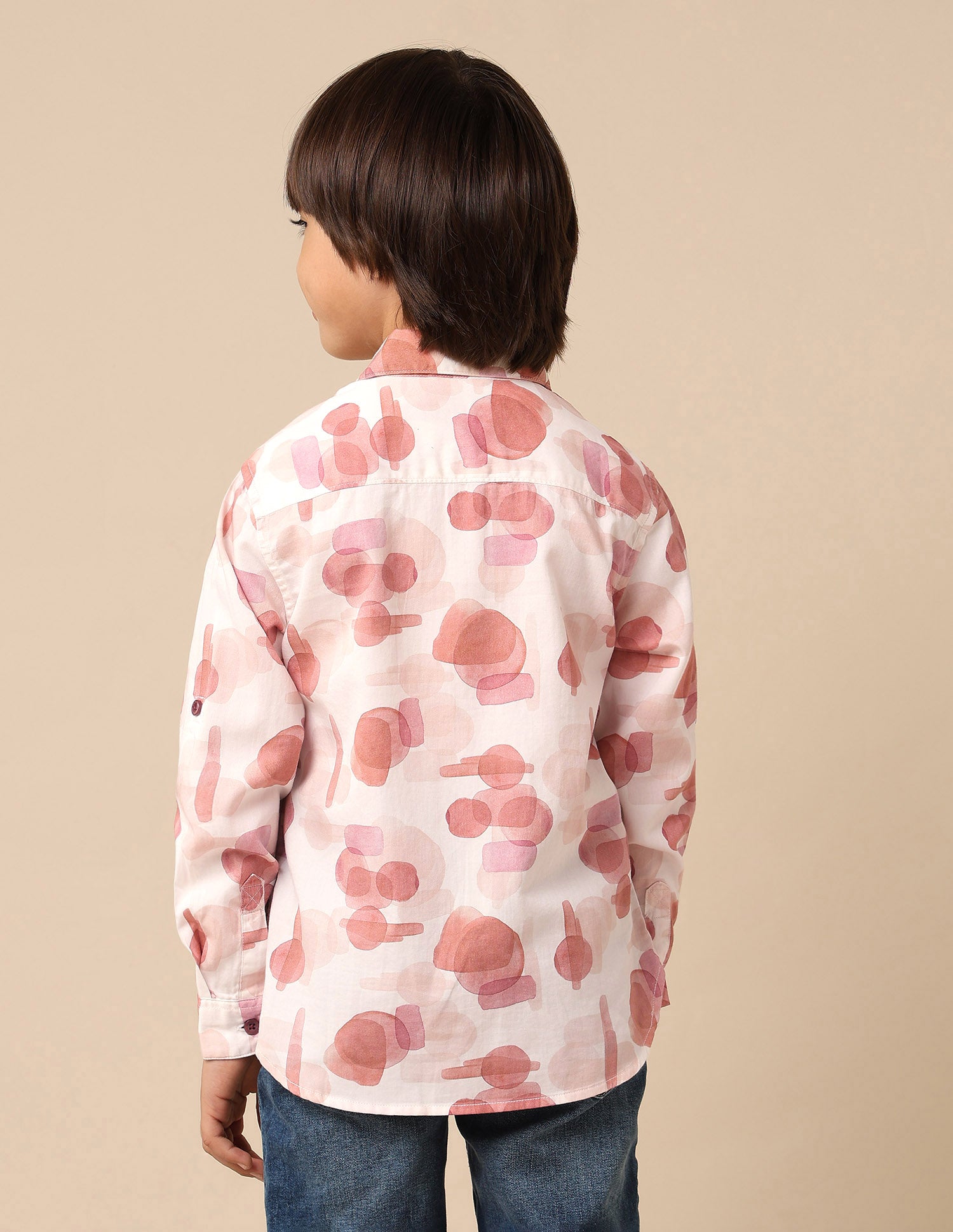 Boys Abstract Printed Satin Shirt Brown - U.S. POLO ASSN. | Large