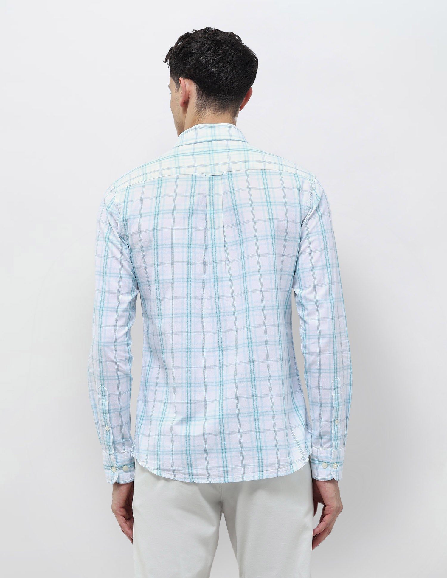 Seersucker Tailored Fit Shirt Light Blue - U.S. Polo Assn. India | Large