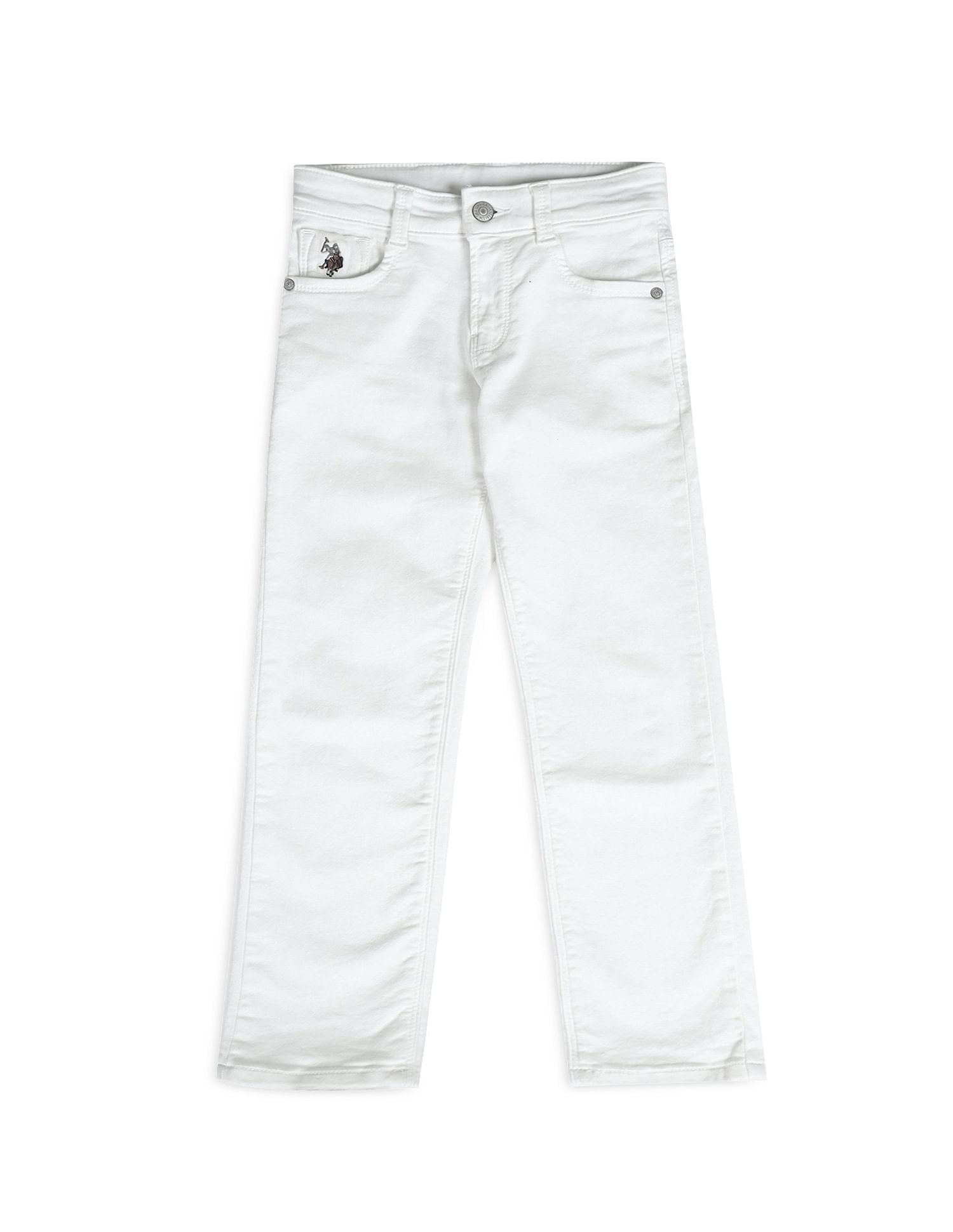 Boys Slim Fit Mid Rise Jeans White - U.S. POLO ASSN. | Large