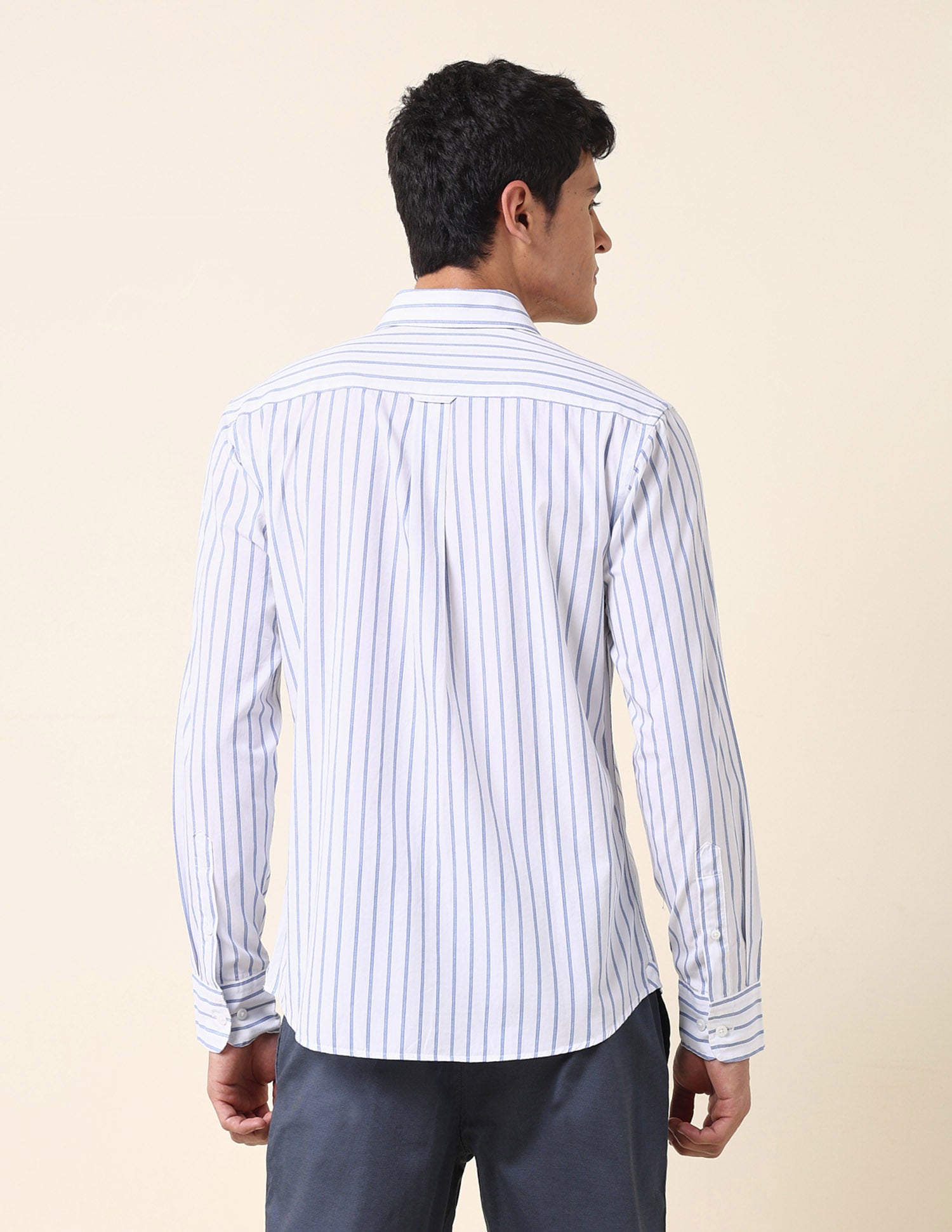 Vertical Striped Tailored Fit Shirt Blue - U.S. Polo Assn. India | Large