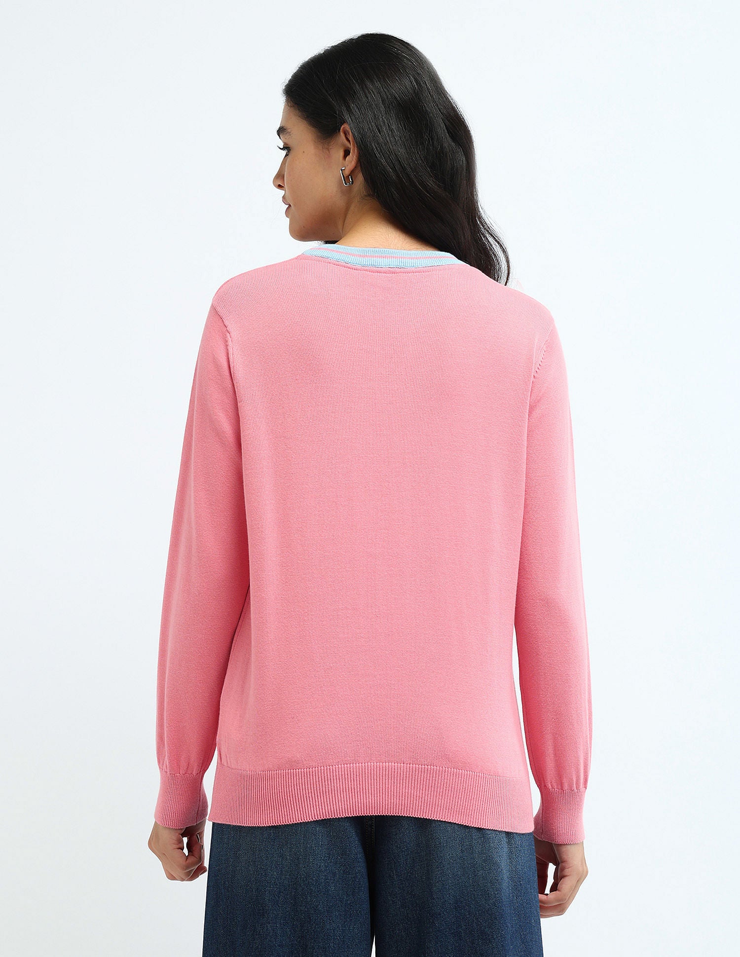 Drop Shoulder Cotton Sweater Light Pink - U.S. POLO ASSN. | Large