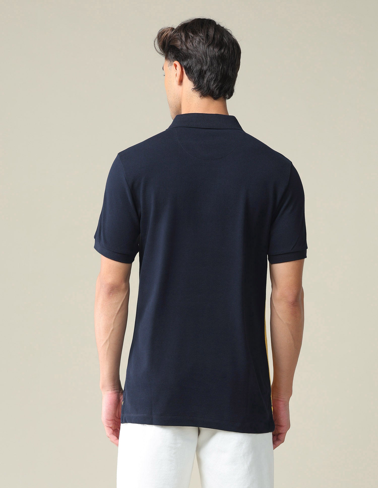 Colour Block Pique Polo Shirt Navy - U.S. POLO ASSN. | Large