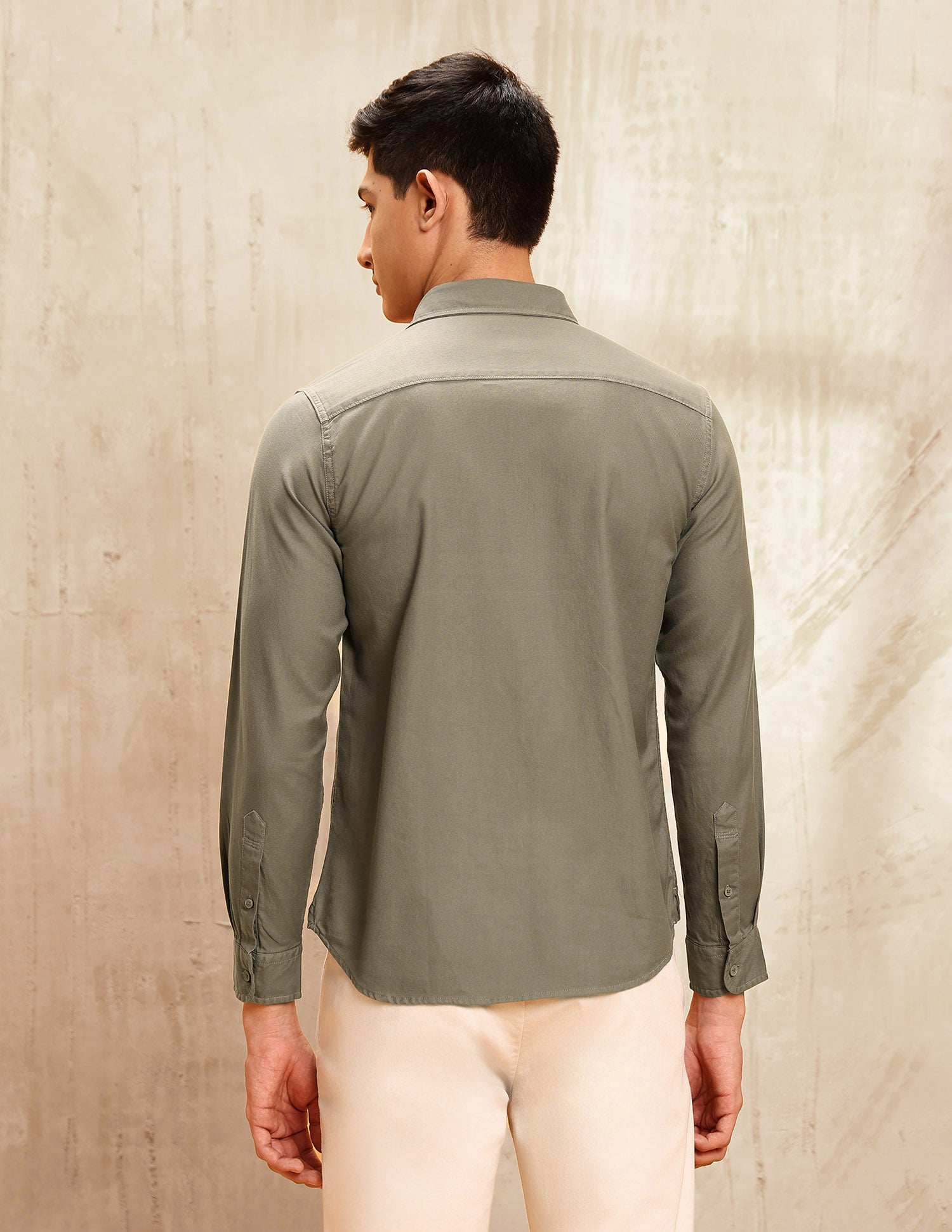 Twill Regular Fit Shirt Khaki - U.S. POLO ASSN. | Large