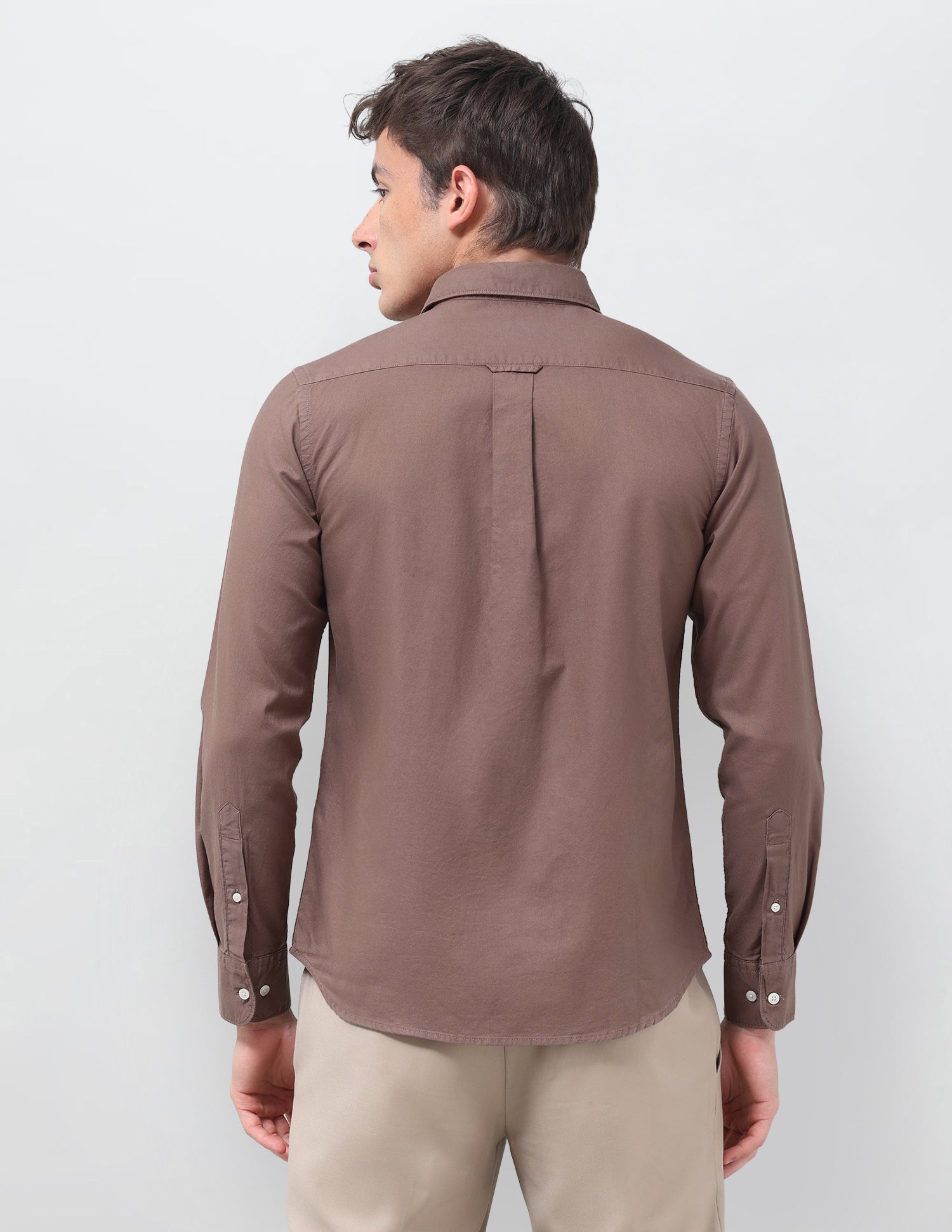 Solid Tailored Fit Shirt Brown - U.S. Polo Assn. India | Large