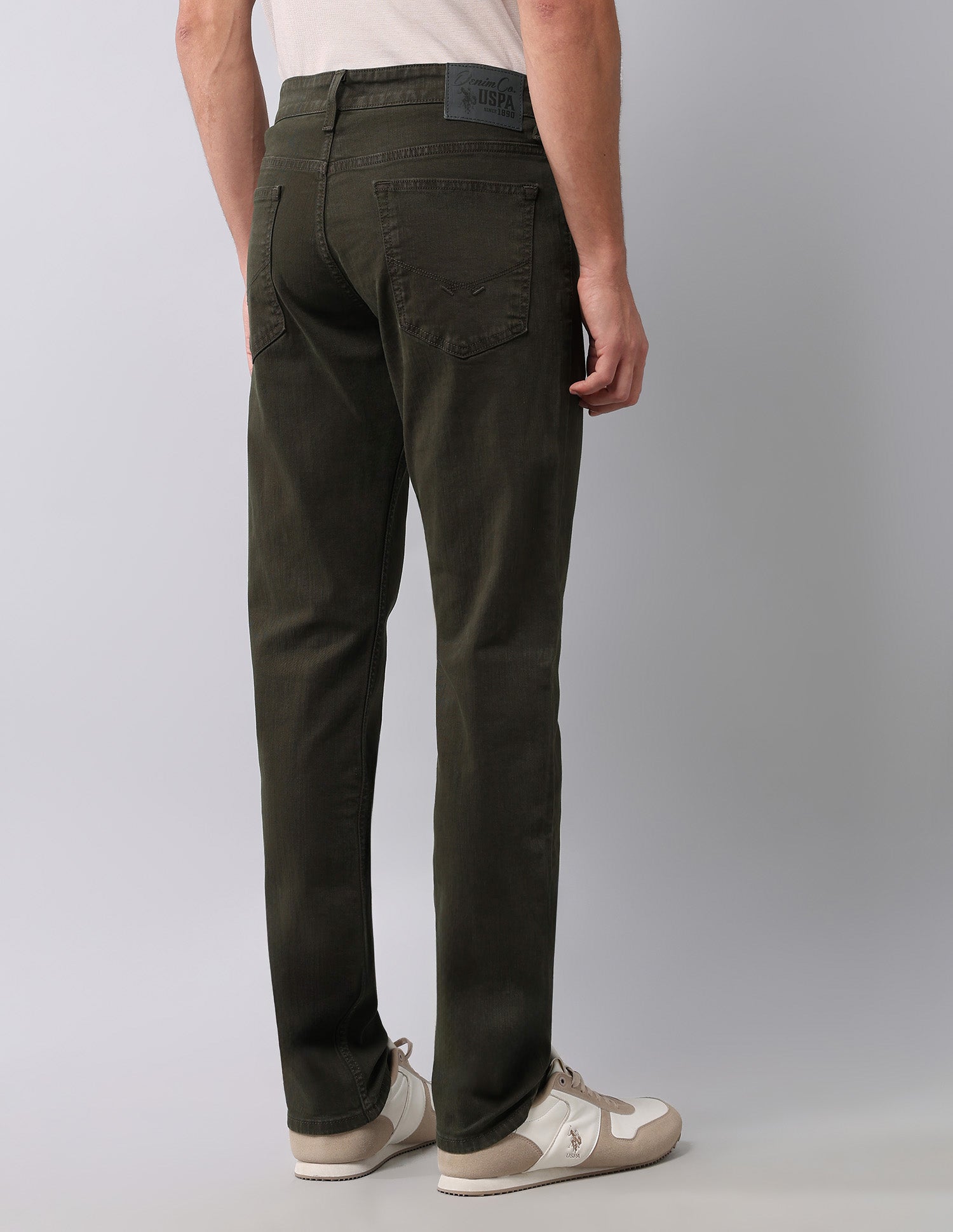 Brandon Slim Tapered Fit Green Jeans Olive - U.S. POLO ASSN. | Large