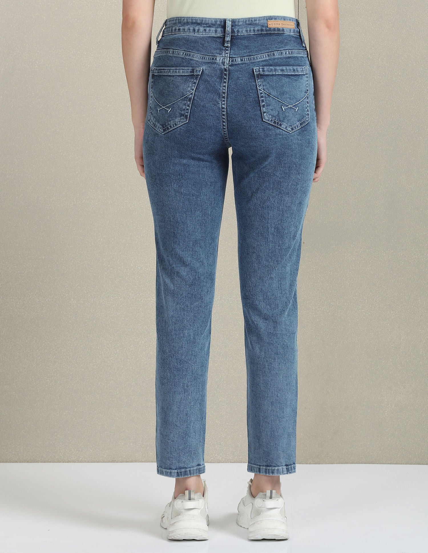 Mid Rise Stone Wash Jeans Blue - U.S. POLO ASSN. | Large