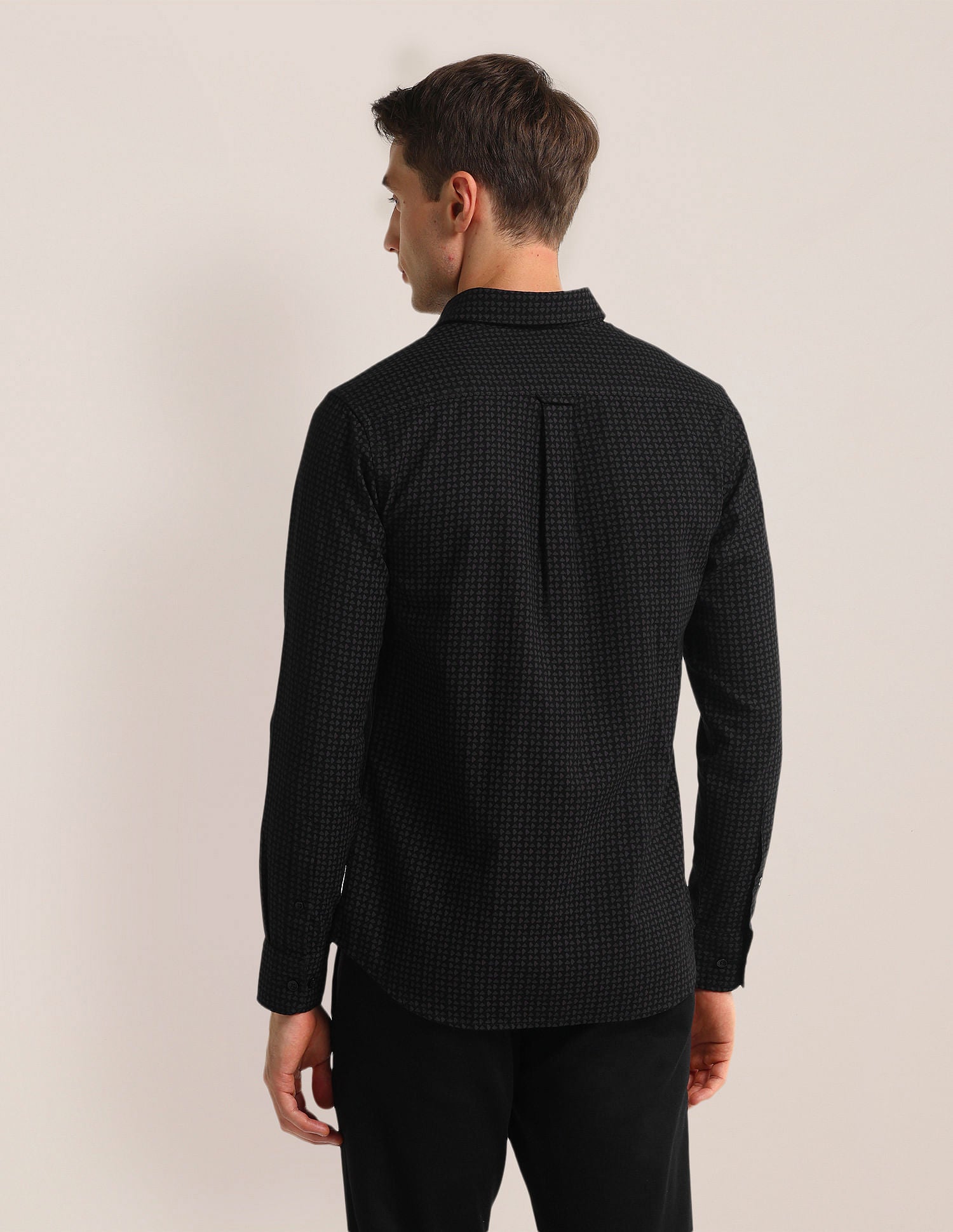 Tailored Fit Geometric Shirt Black - U.S. POLO ASSN. | Large